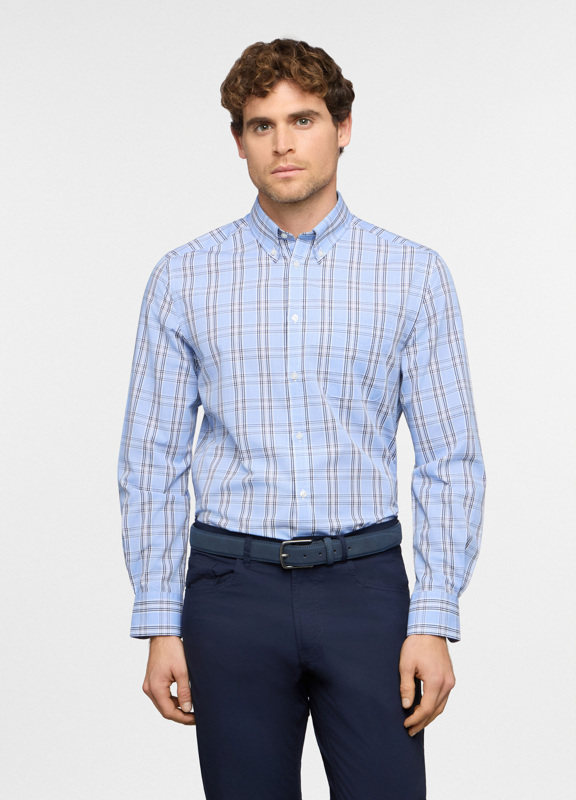 Camicia regular fit colletto button down uomo_0