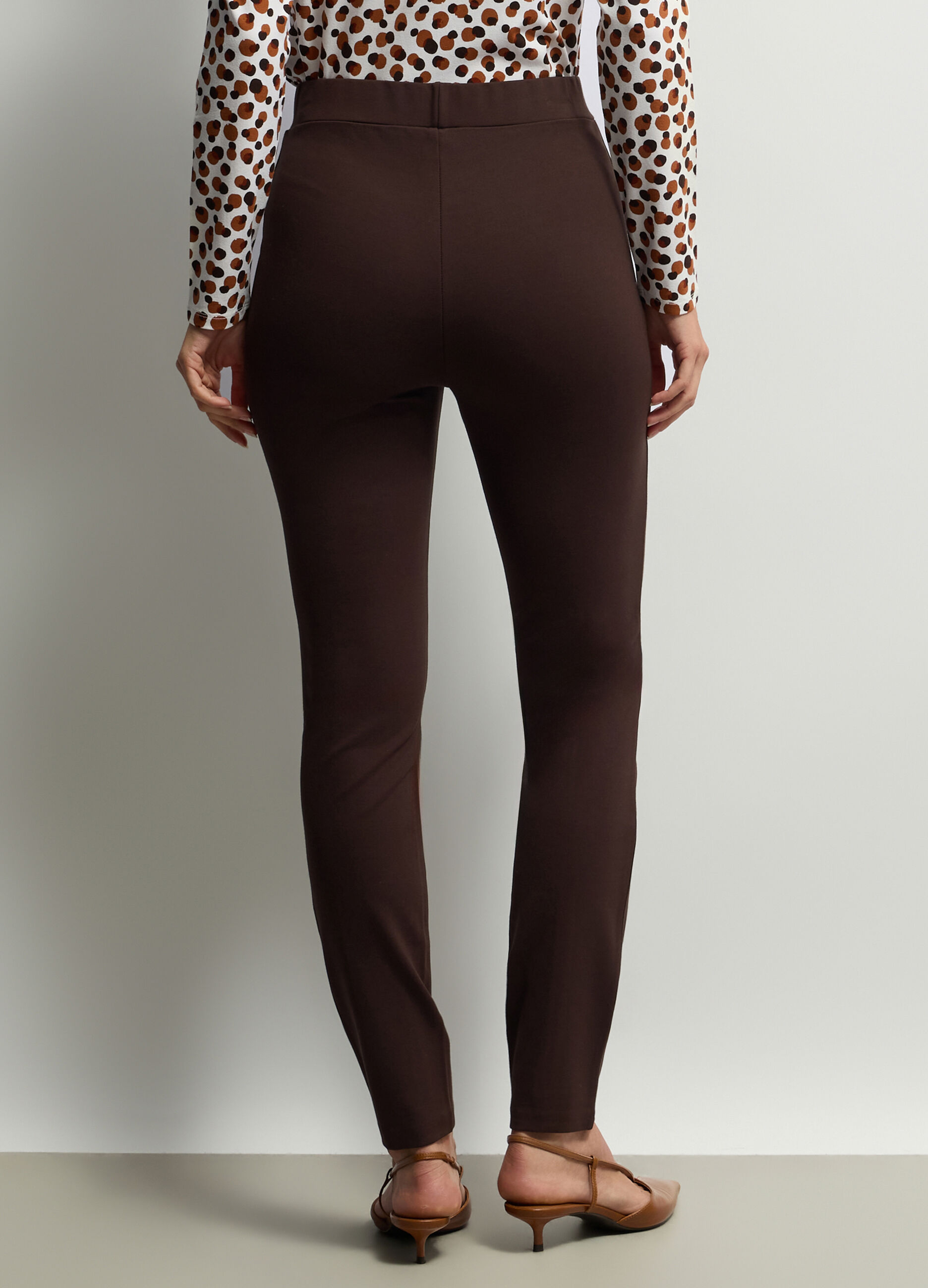 Leggings Slim Fit in punto Milano di misto viscosa stretch donna_2