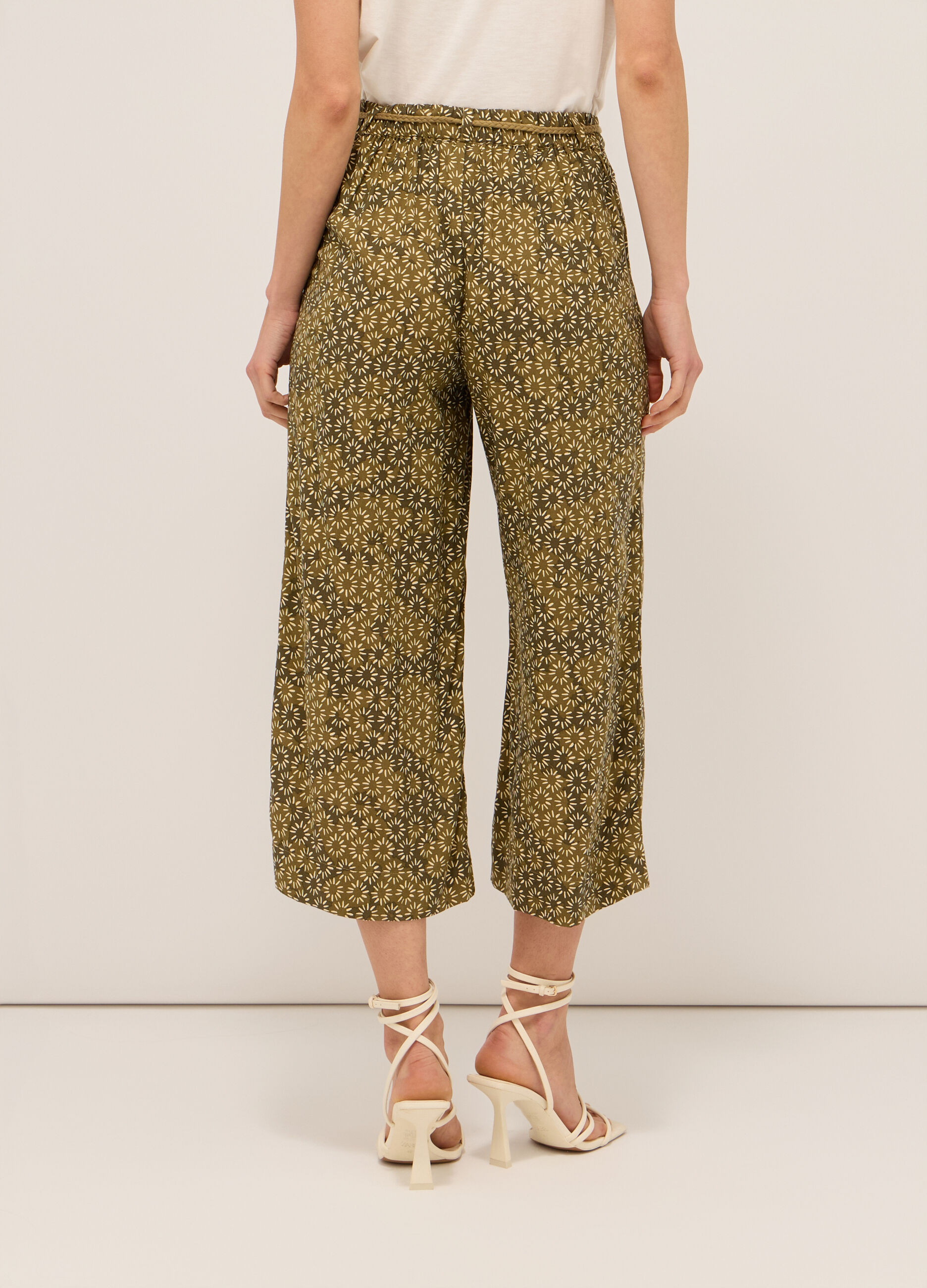Pantaloni in pura viscosa con stampa donna_1