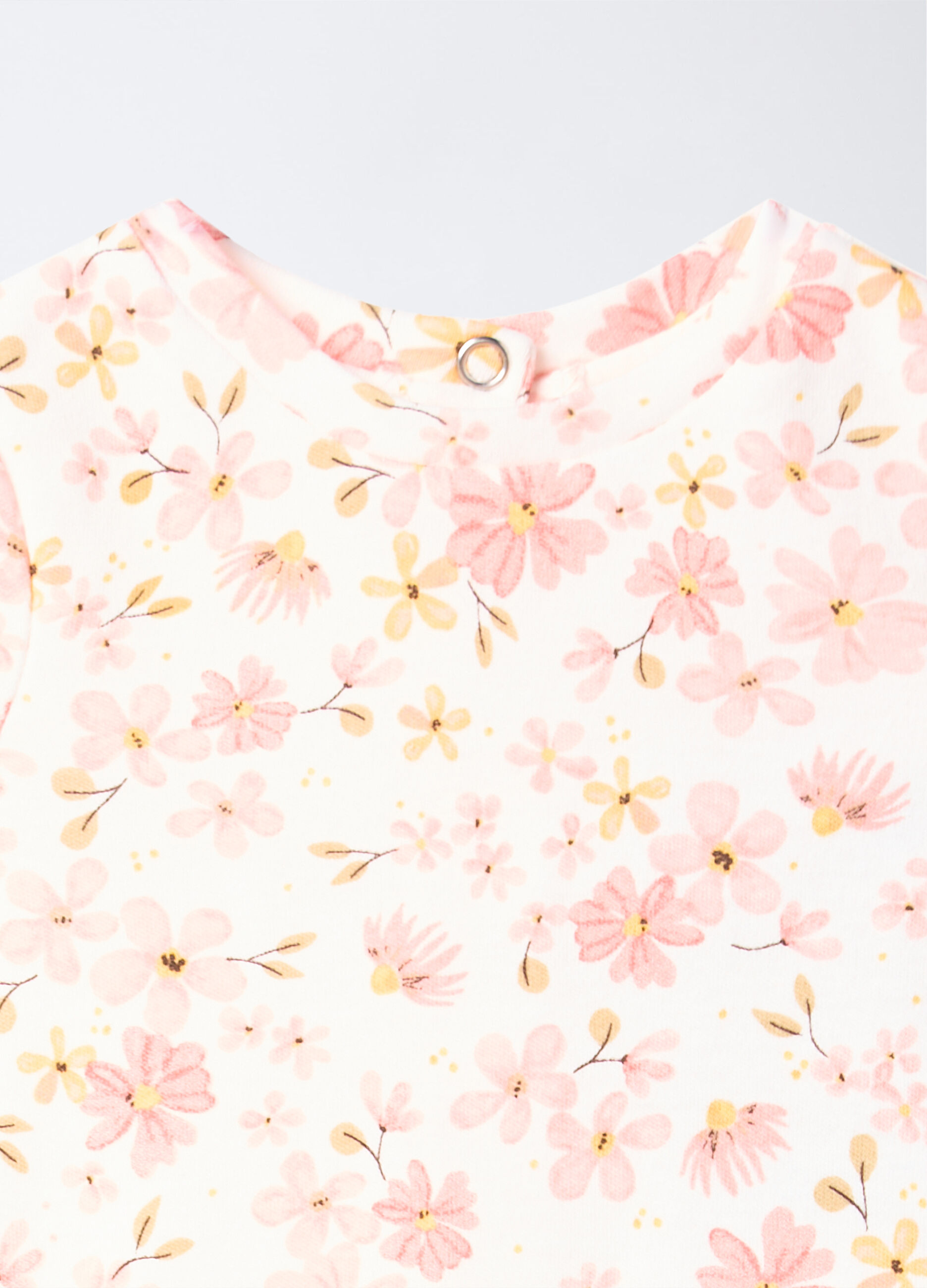 Set salopette + t-shirt floreale neonata_2
