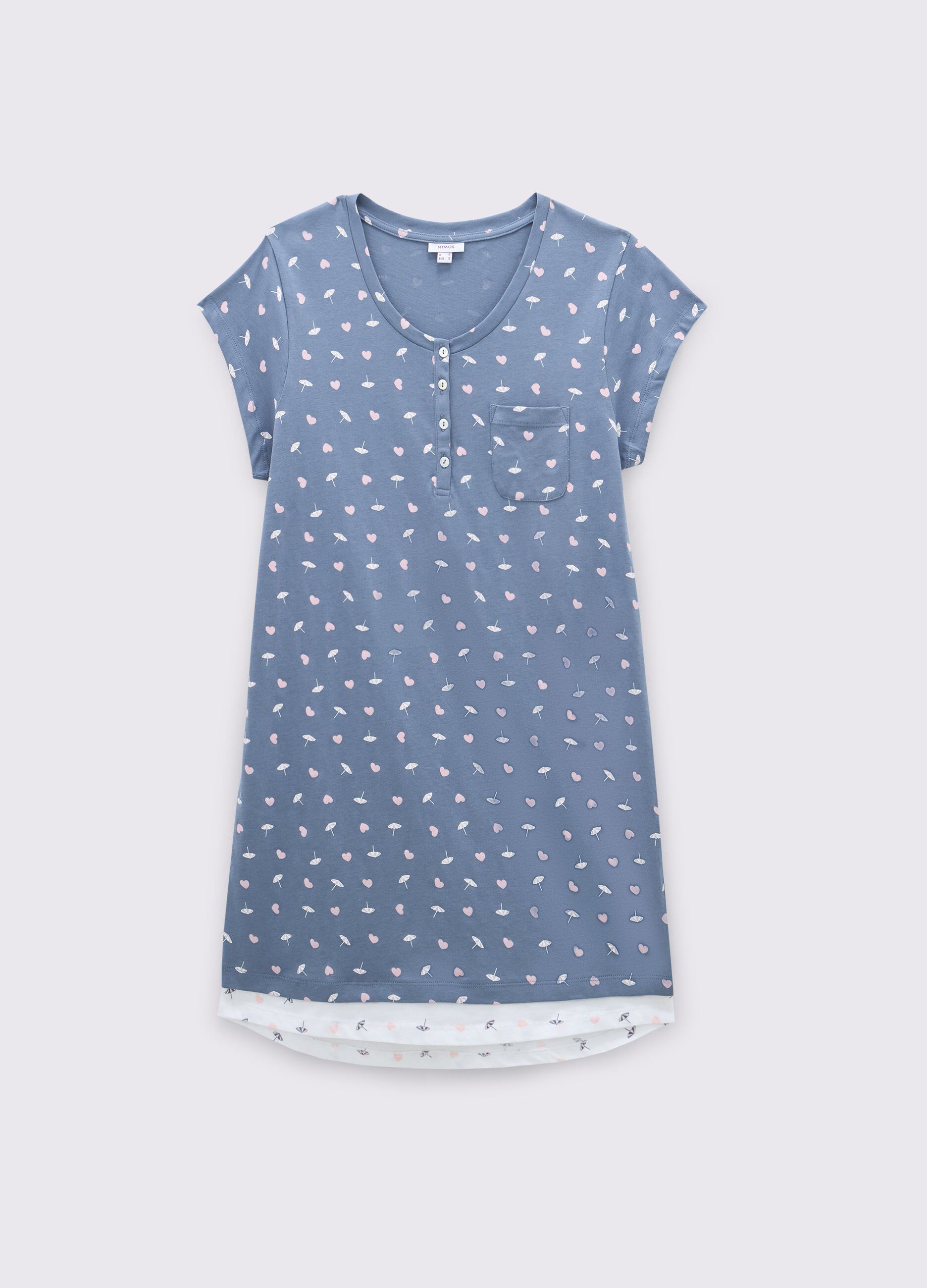 Camicia da notte in puro cotone donna_0