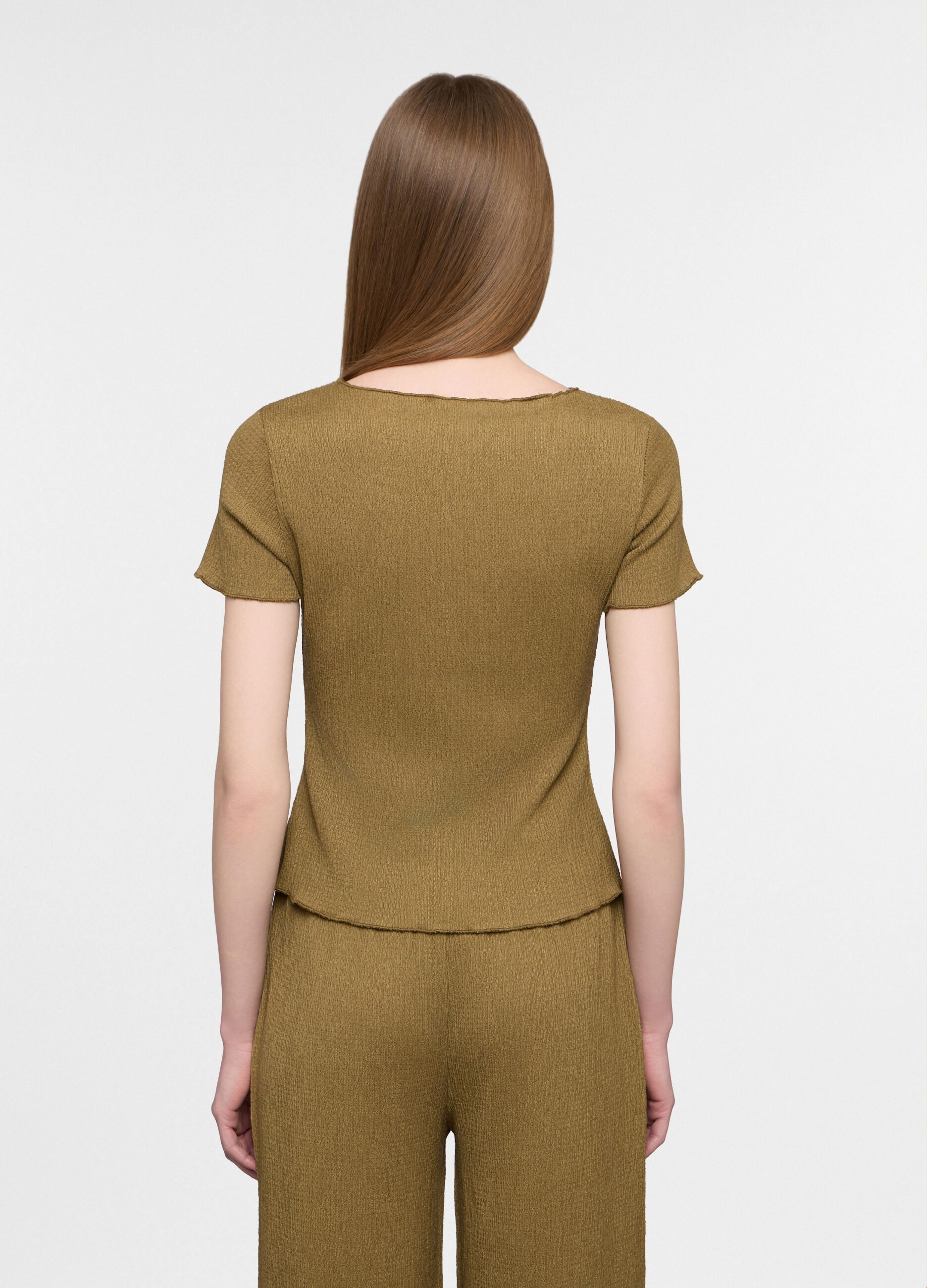 T-shirt girocollo crepe donna_1