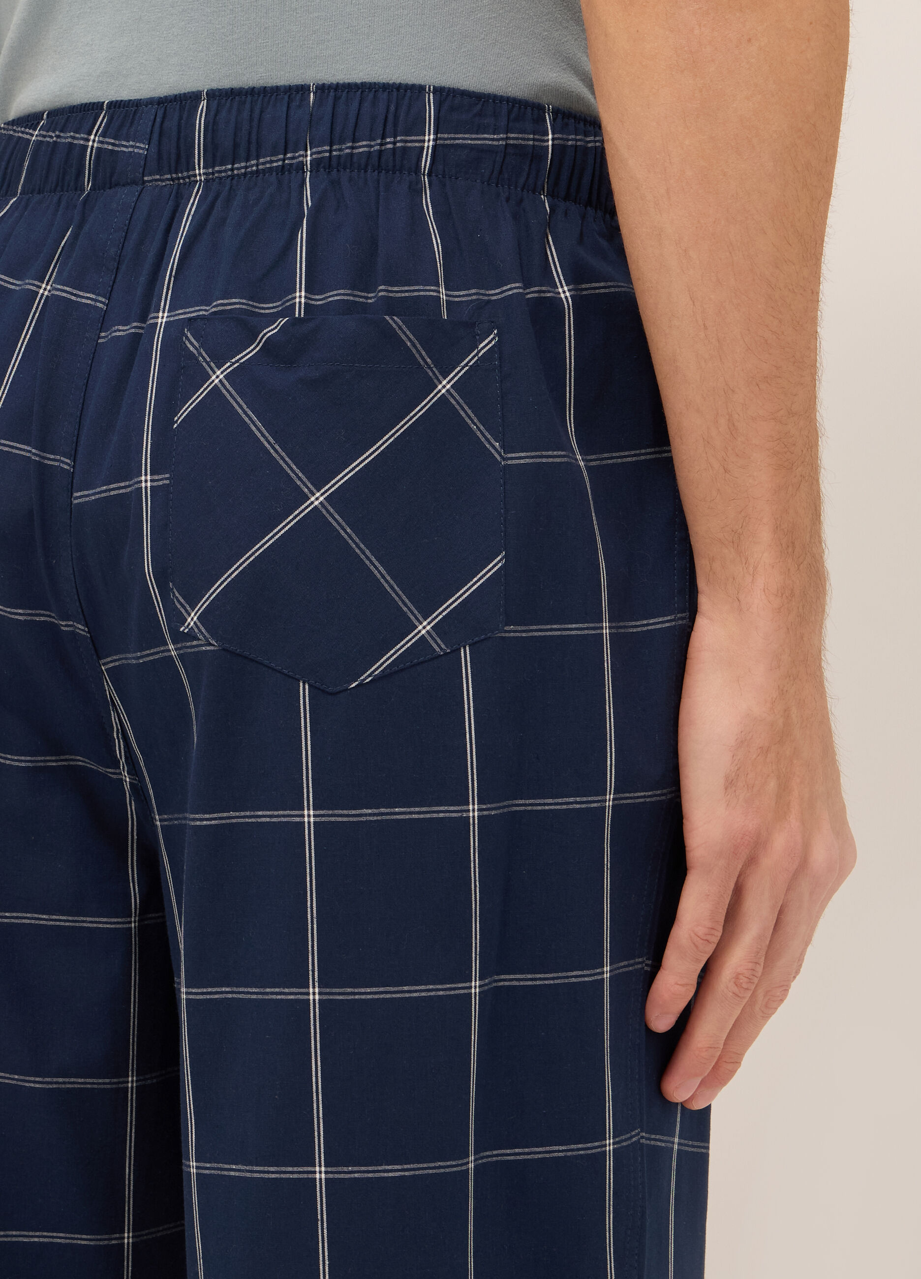 Pantaloni pigiama in puro cotone a quadri uomo