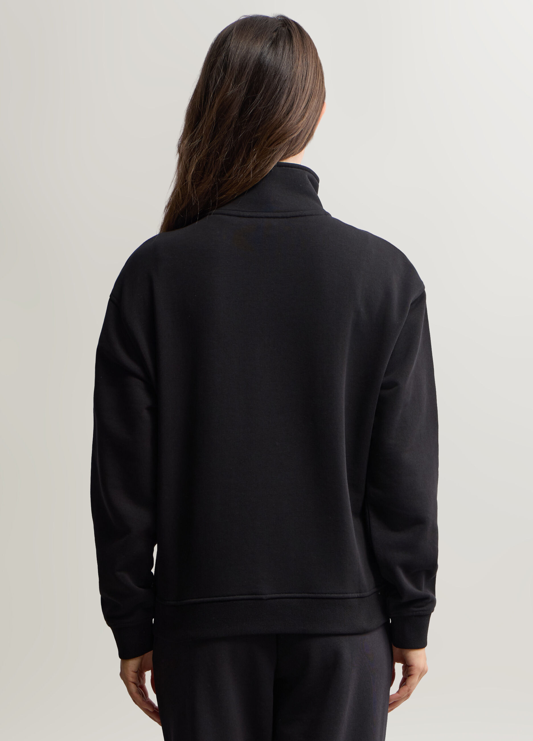 Felpa Relaxed Fit con chiusura parziale a zip donna_1