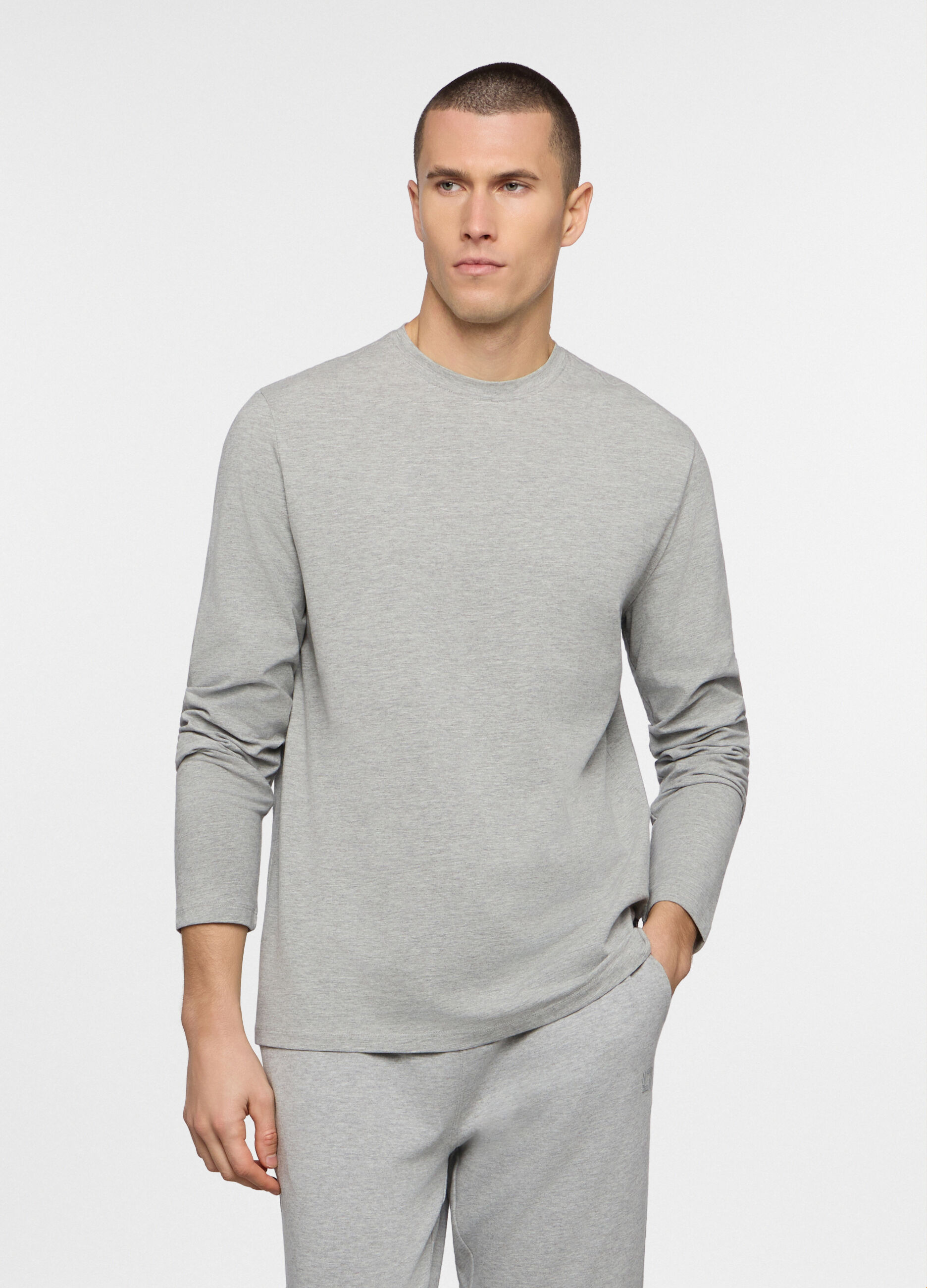 Maglia a maniche lunghe in cotone stretch_0