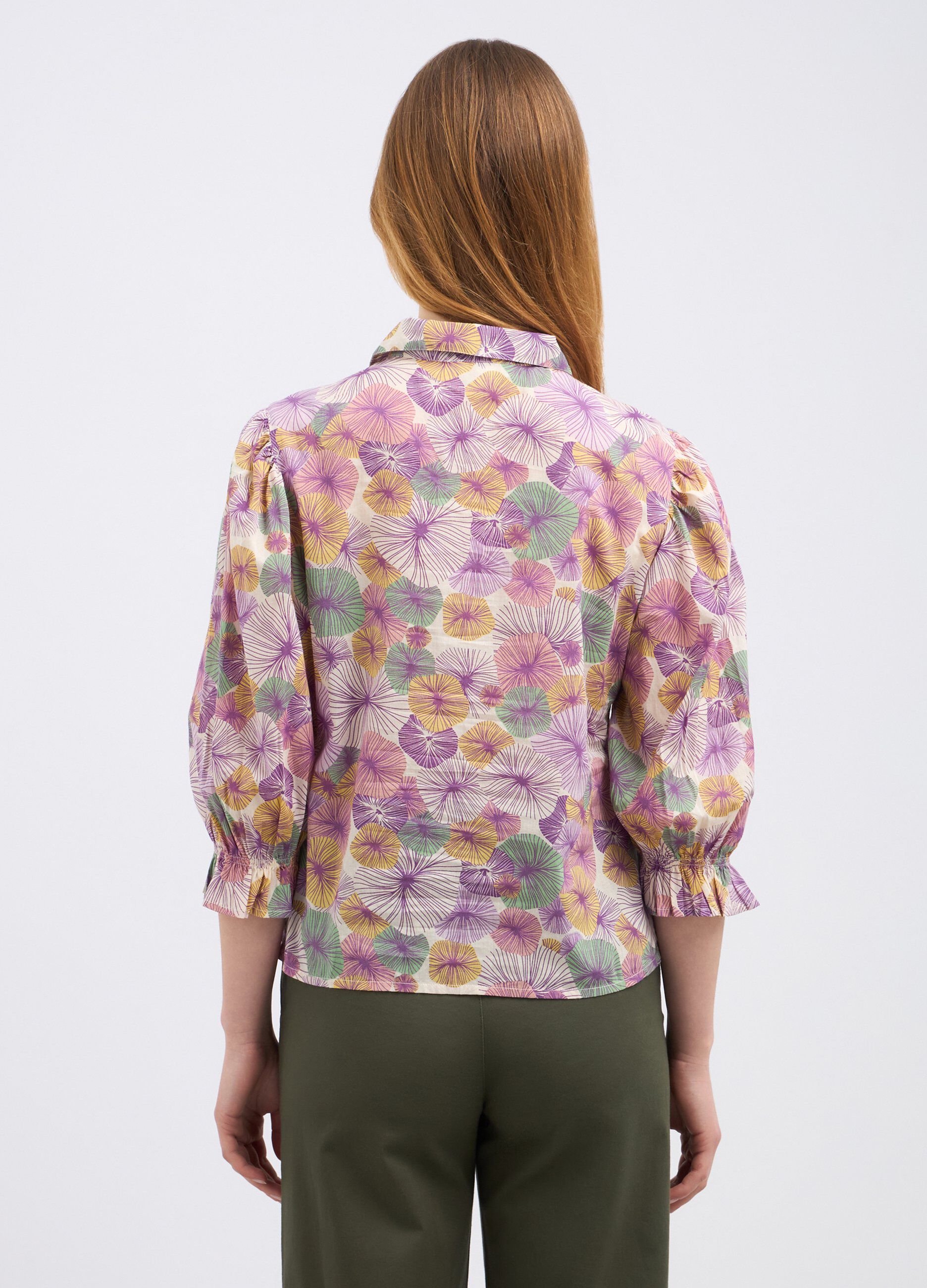 Camicia in puro cotone multicolor donna