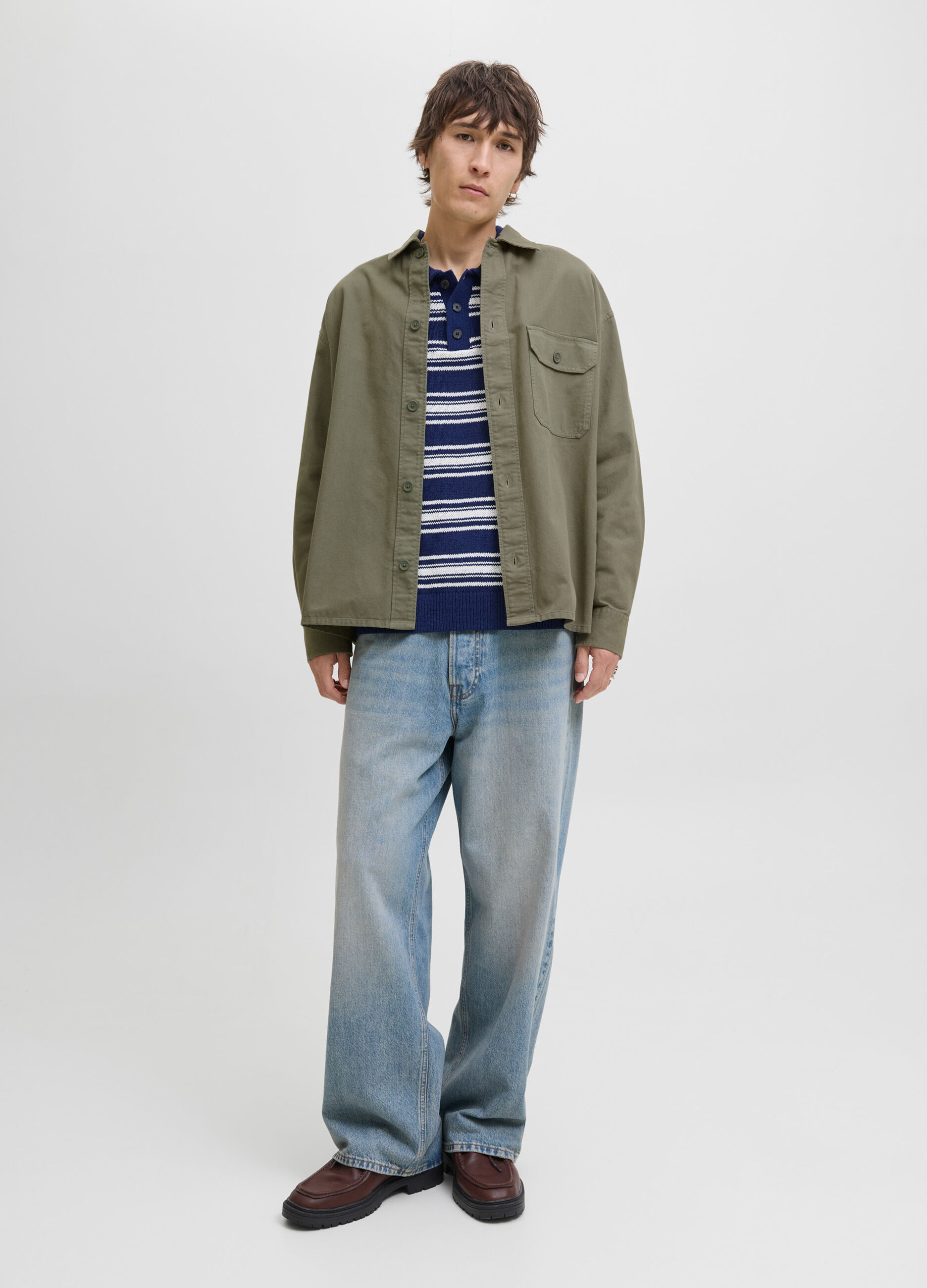 Camicia in tela di cotone uomo_0