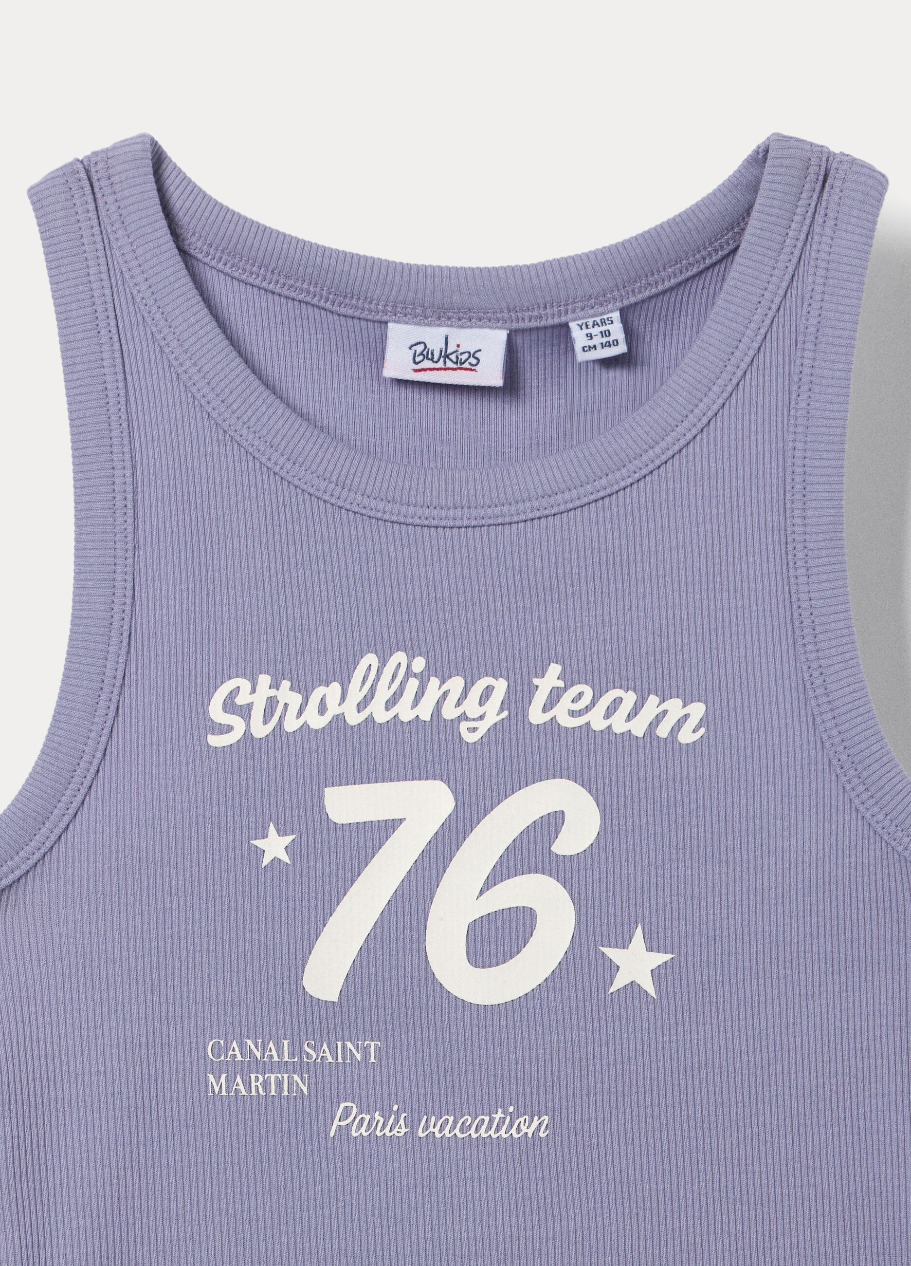 Canotta in costina di cotone stretch ragazza
