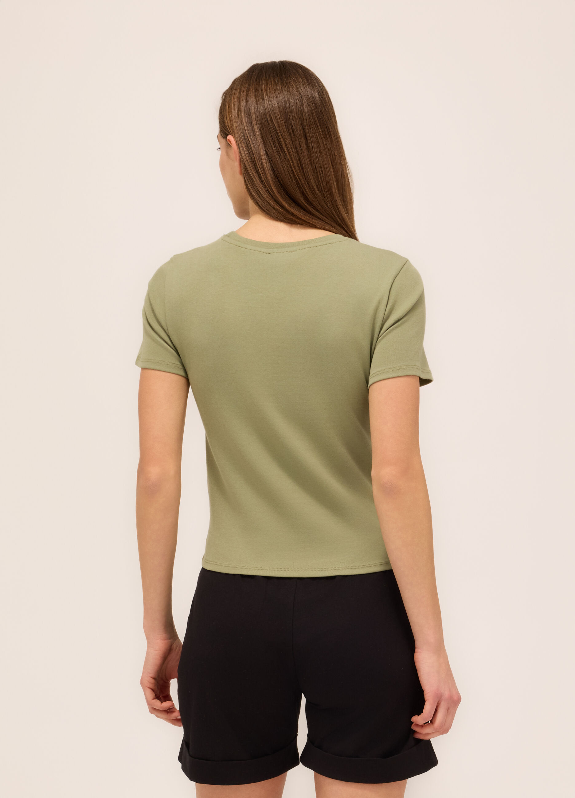 T-shirt in cotone stretch donna_1
