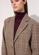 Blazer lungo in misto lana a quadri donna_3