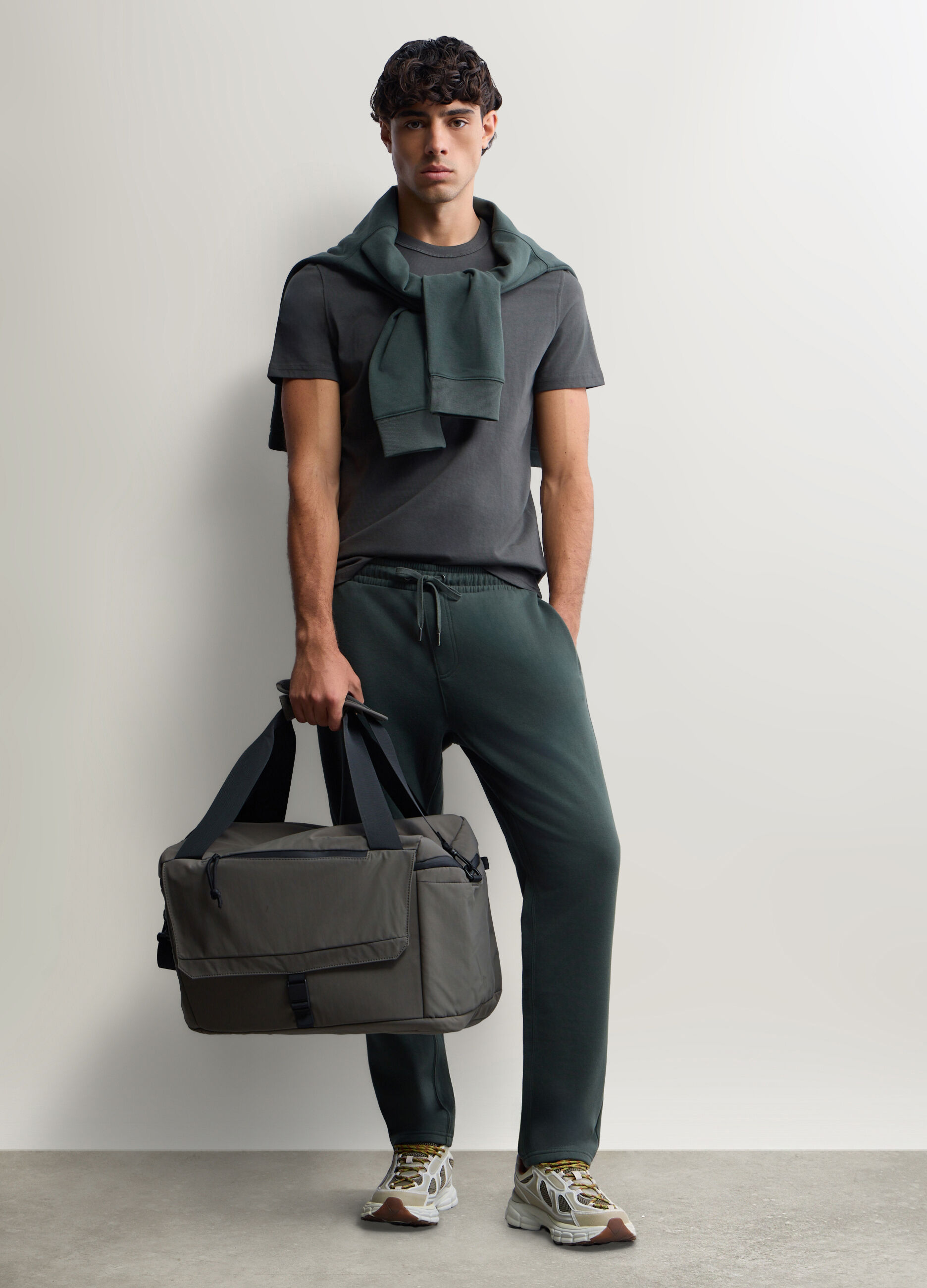Jogger in felpa misto cotone uomo_0