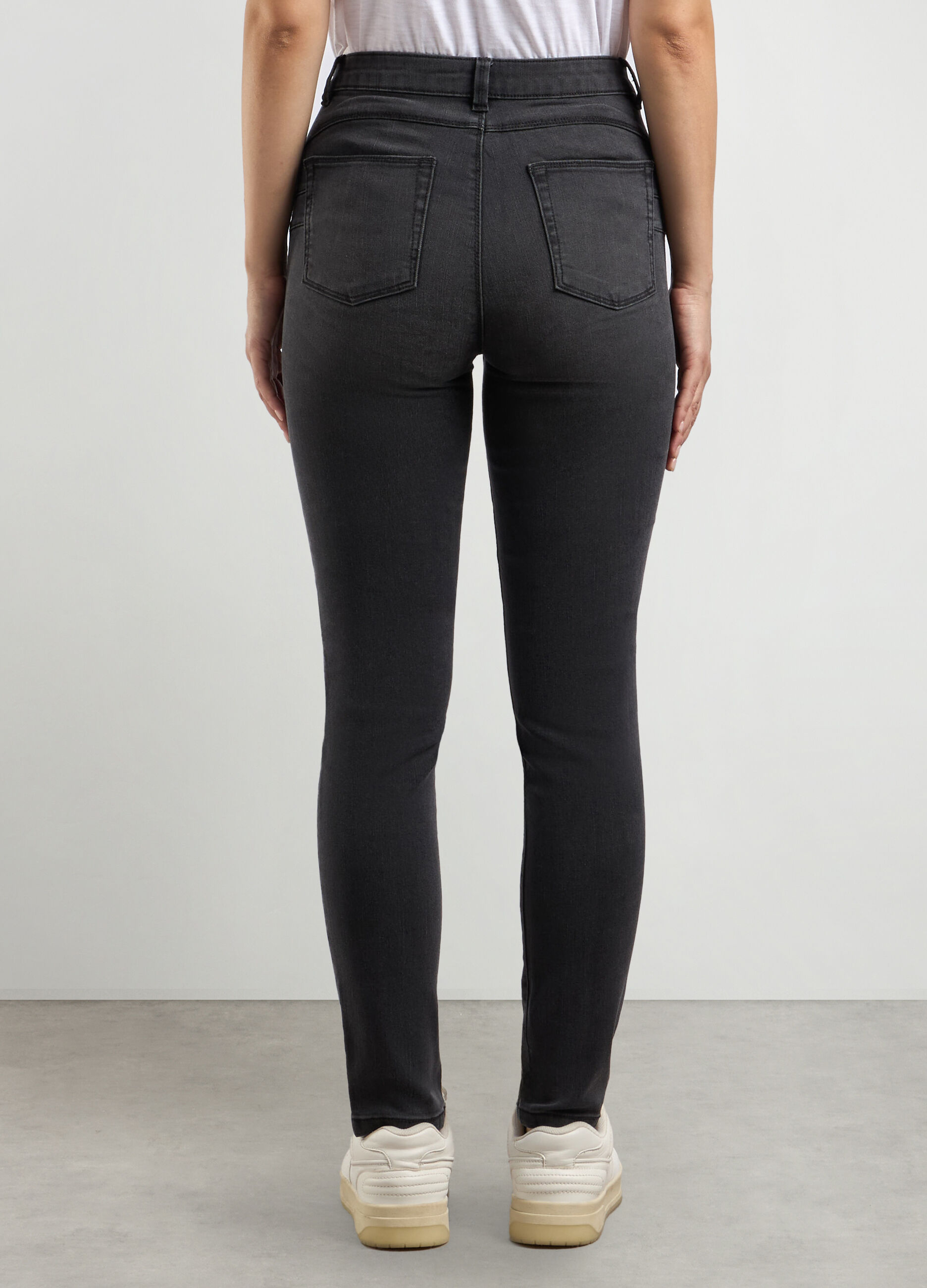 Treggings in denim di misto cotone stretch donna_1