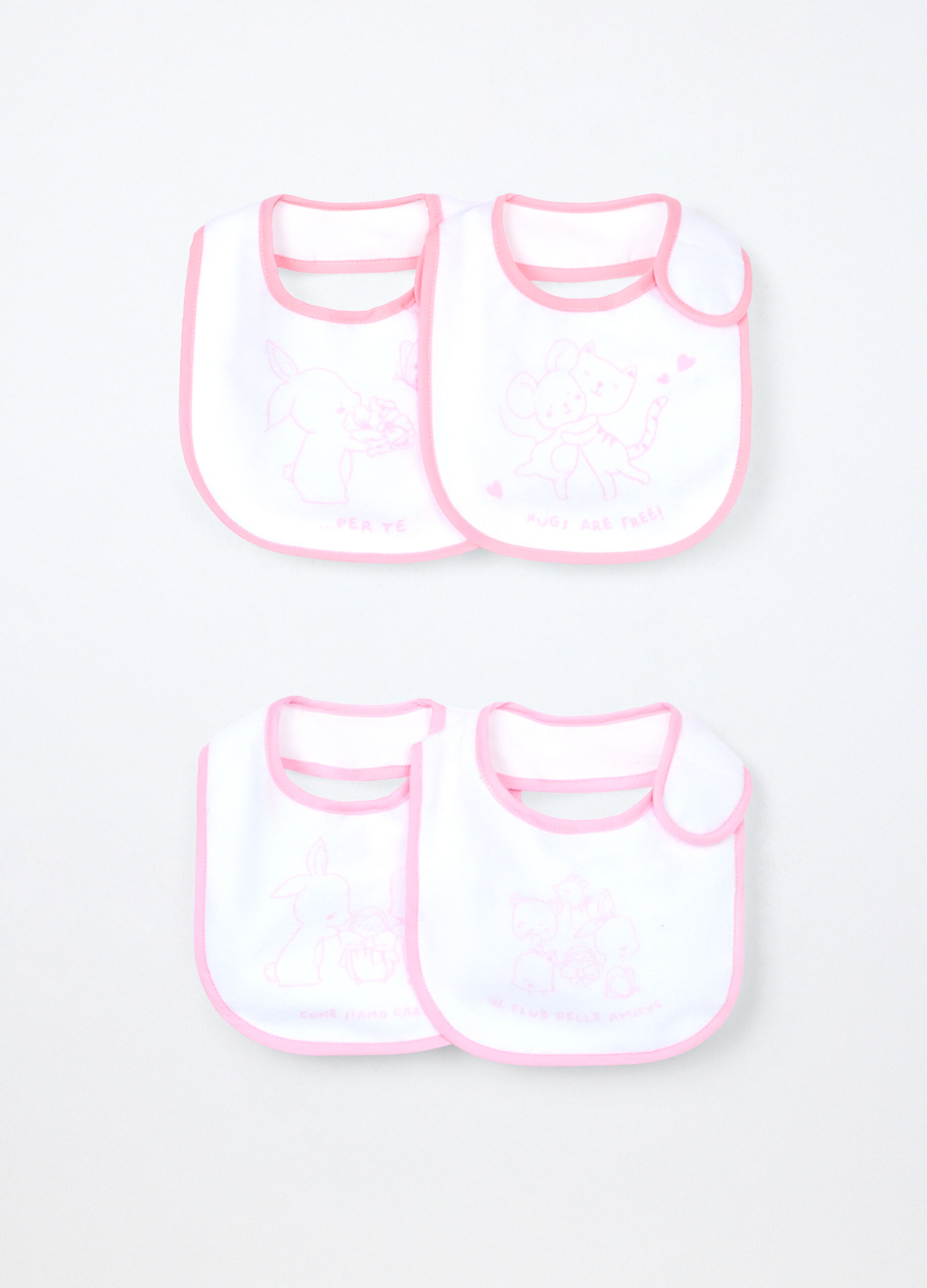 Pack 4 bavaglini in spugna di misto cotone_0