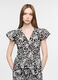 Blusa regular fit con scollo a V in puro cotone donna_0