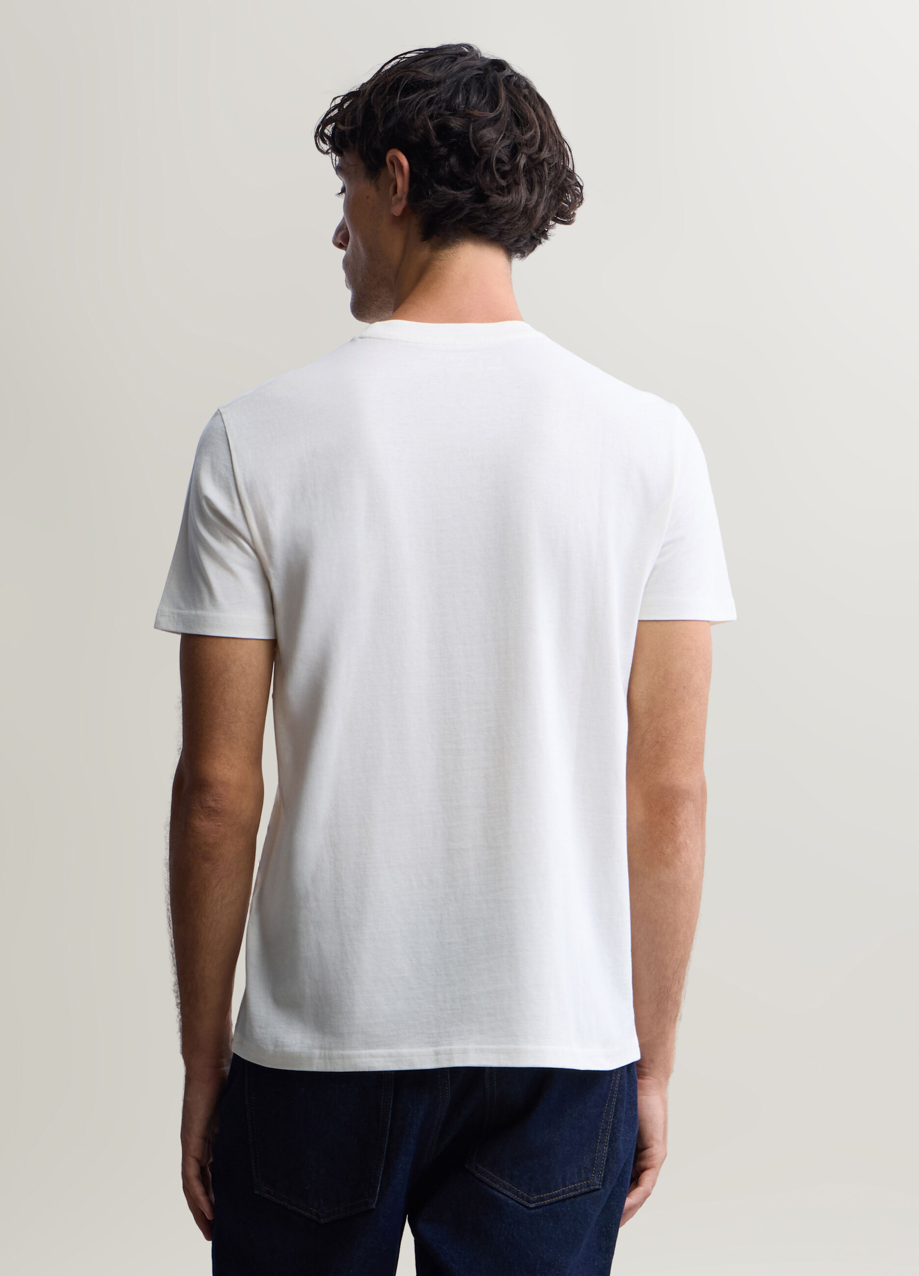 T-shirt girocollo in interlock con stampa uomo_1