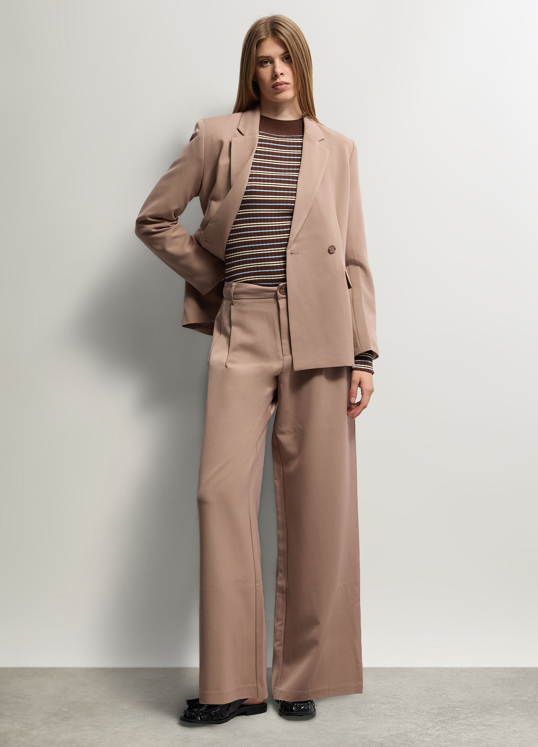 Pantaloni Straight Fit in poli-viscosa donna_0