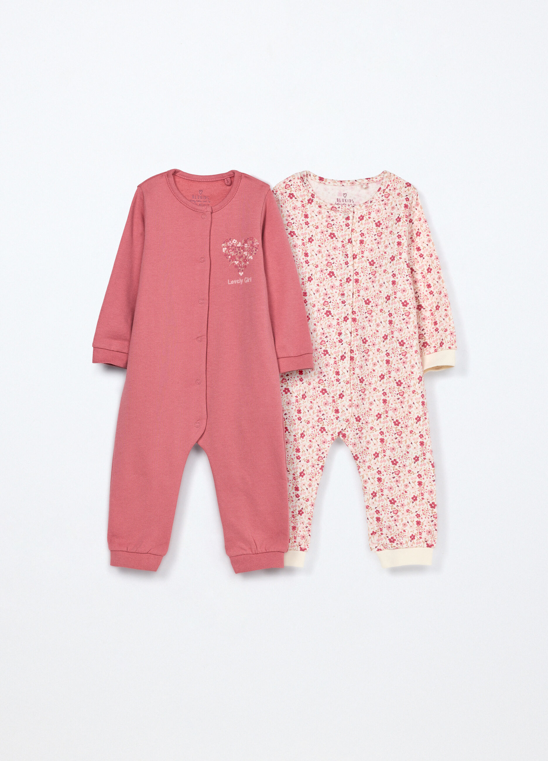 Pack 2 tutine pigiama in puro cotone fleece neonata_0