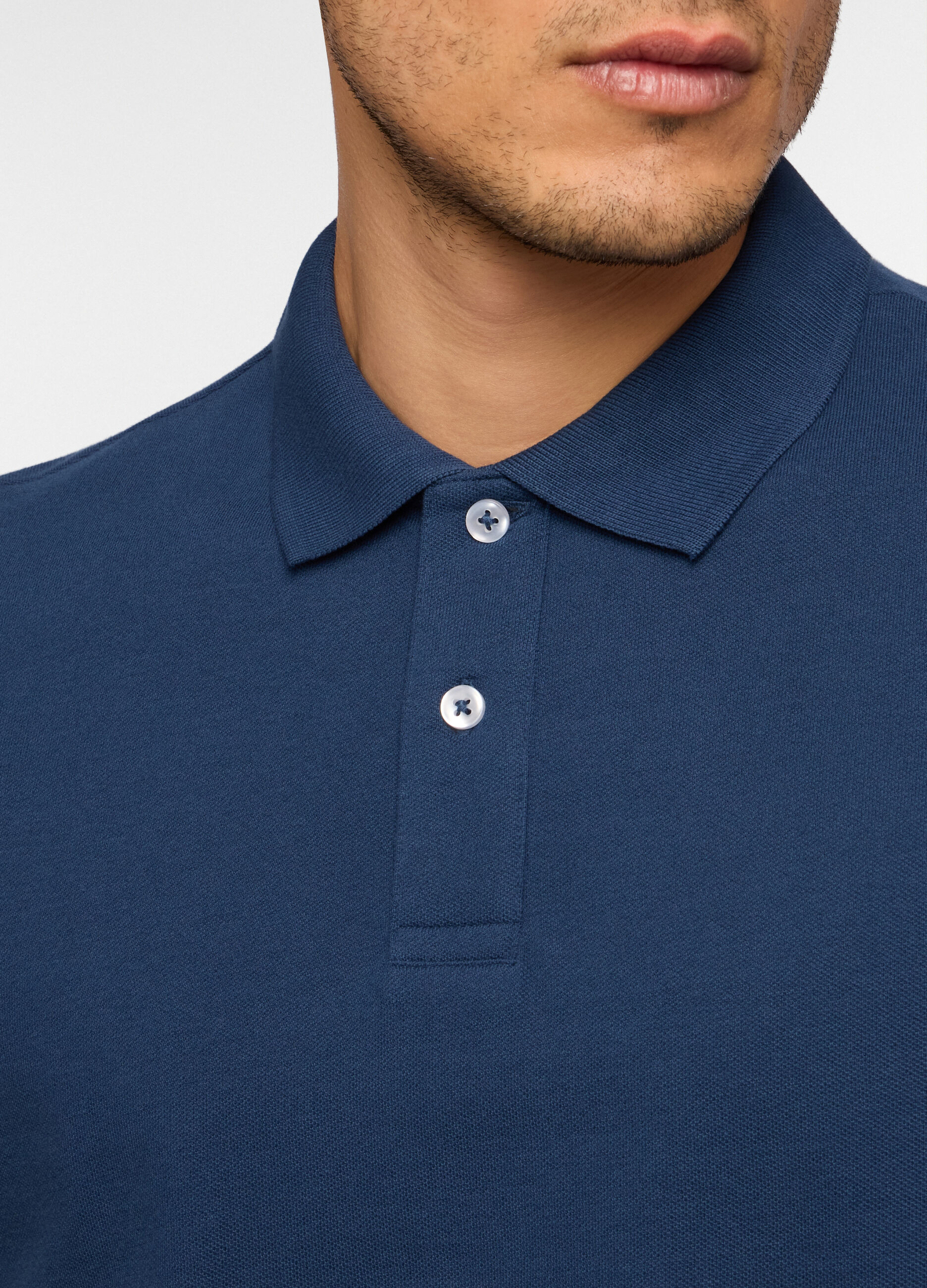 Polo a maniche corte in piquet di cotone uomo_2