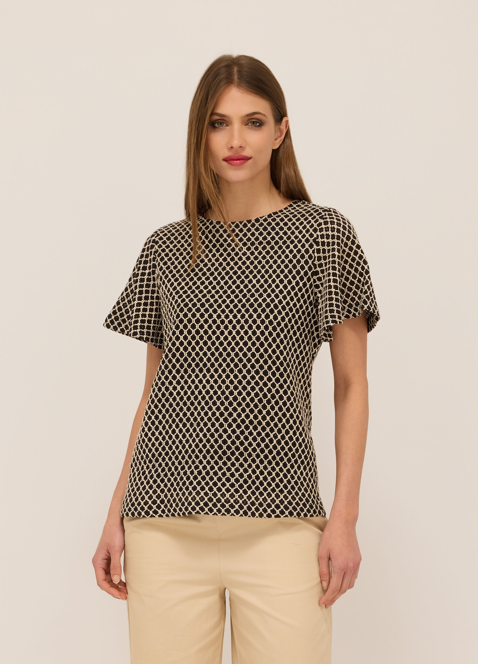 T-shirt in pizzo donna_0