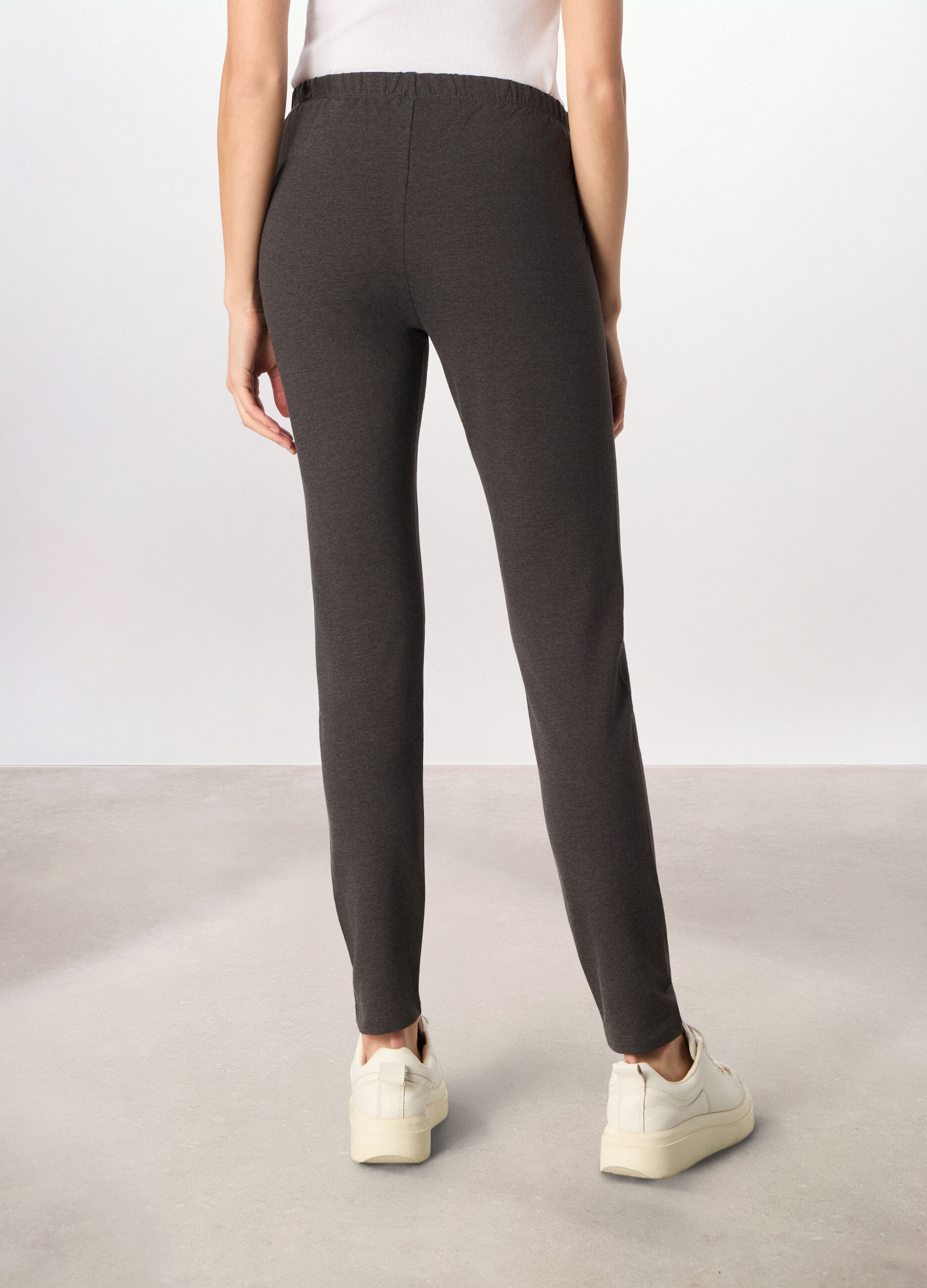 Leggings in french terry misto cotone donna_1