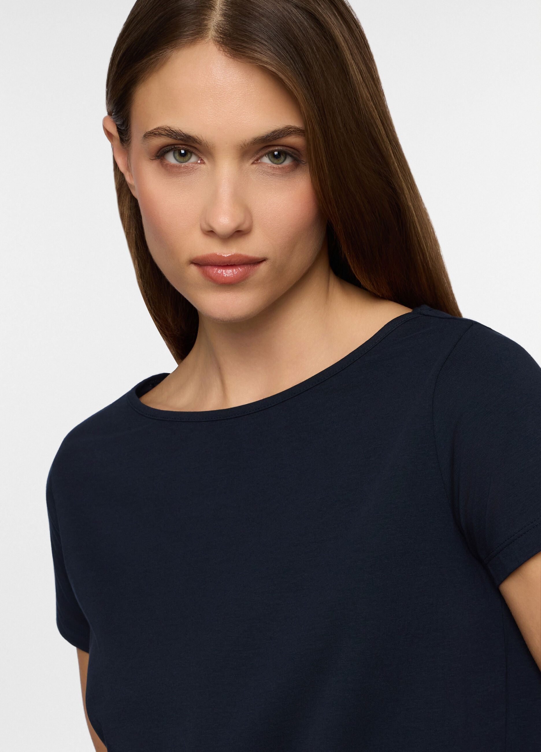 Abito corto in jersey di cotone stretch donna_2