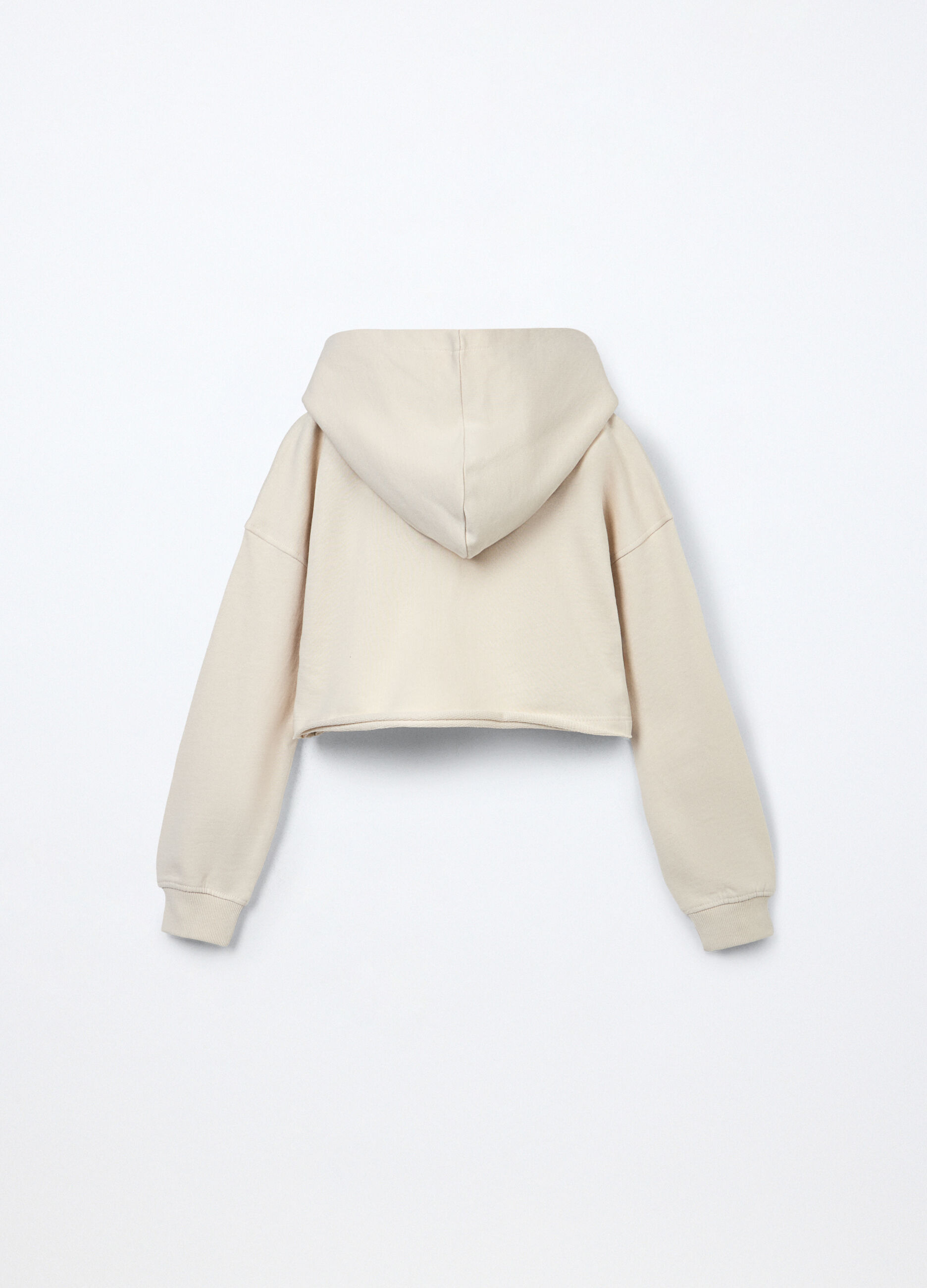 Felpa cropped in french terry di puro cotone ragazza_1