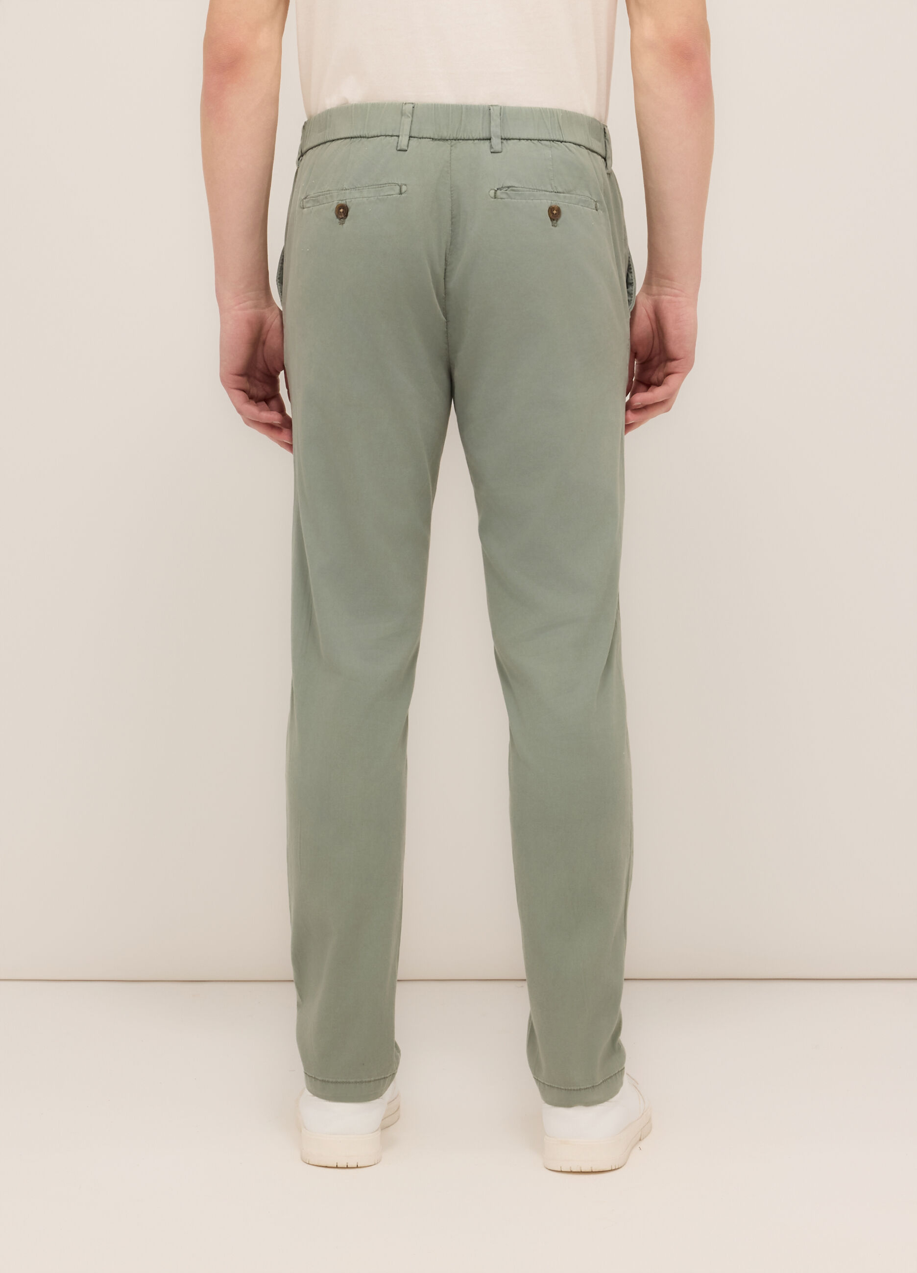 Pantalone chino in cotone e lyocell stretch uomo_1