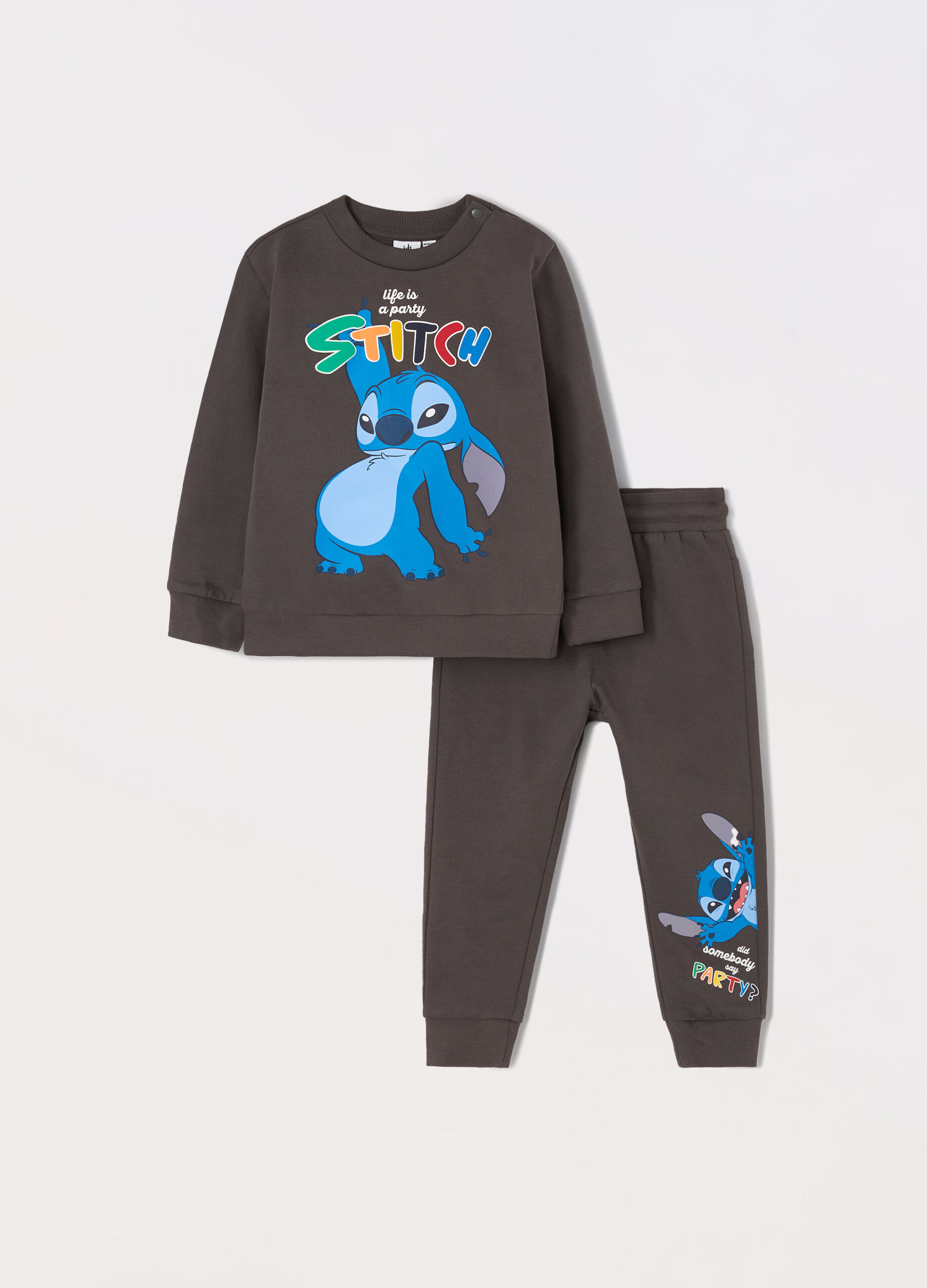 Jogging set in french terry di puro cotone neonato_0