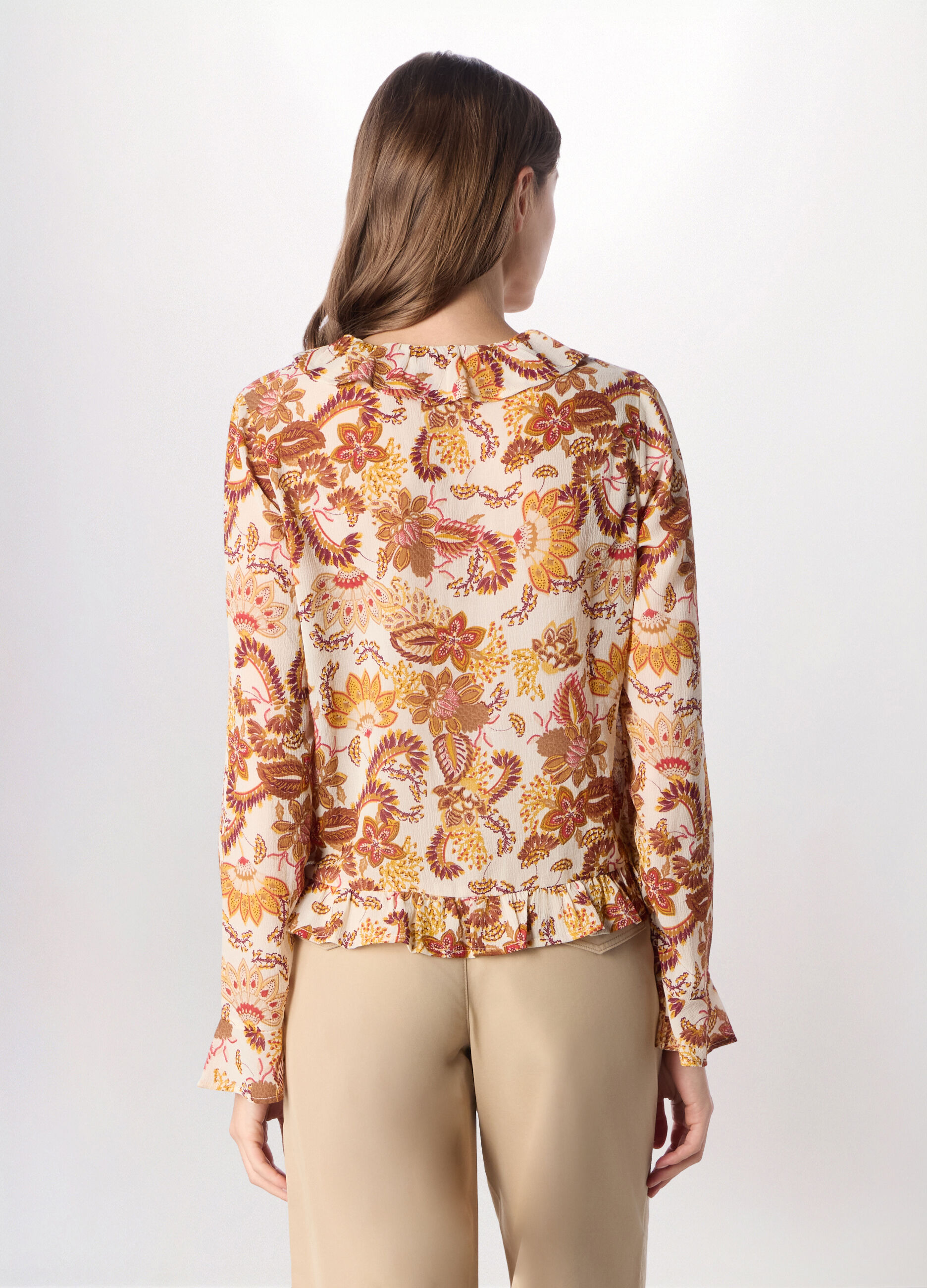 Camicia in chiffon con stampa donna_1