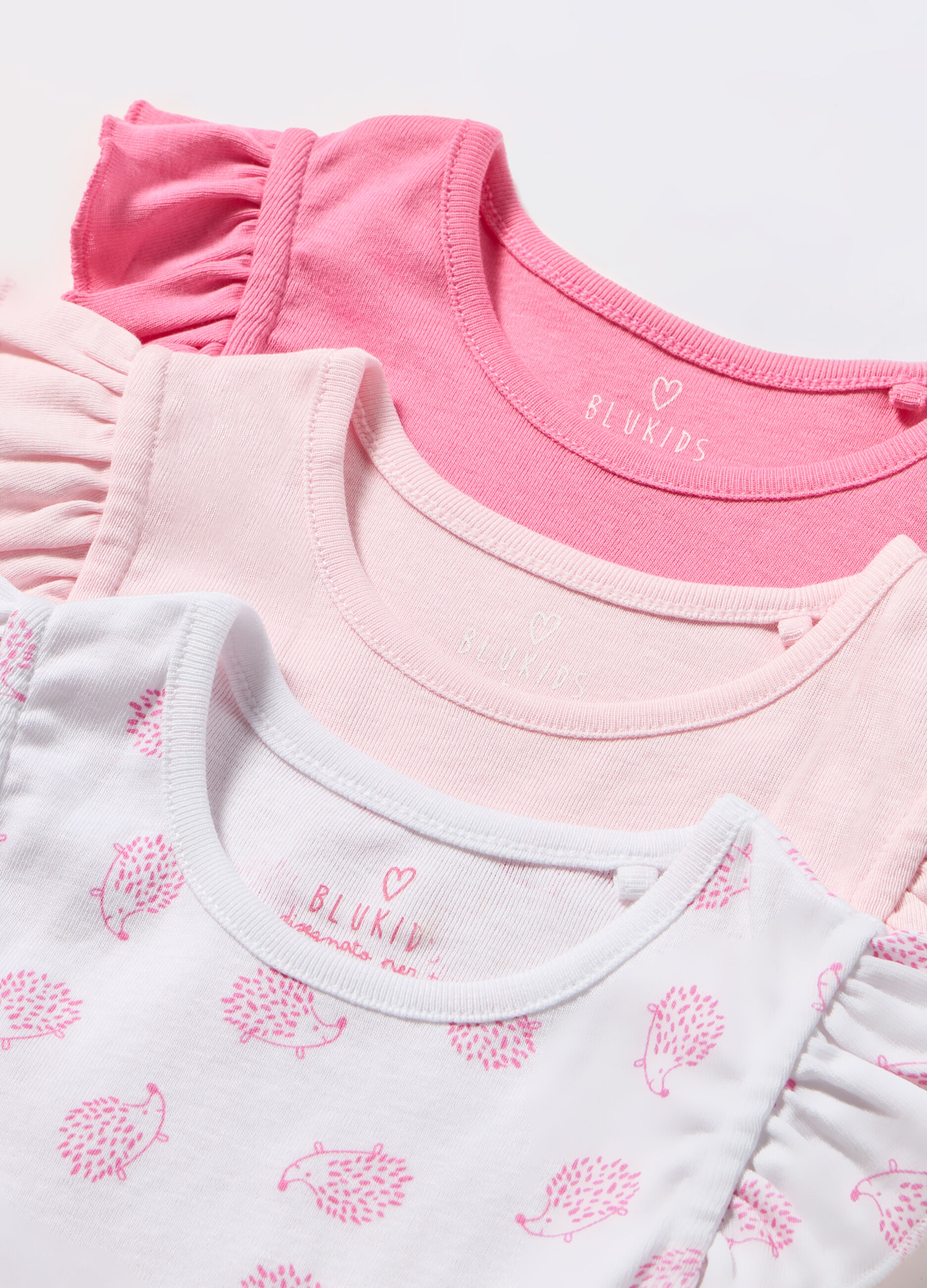 Pack 3 body smanicati in puro cotone neonata_1