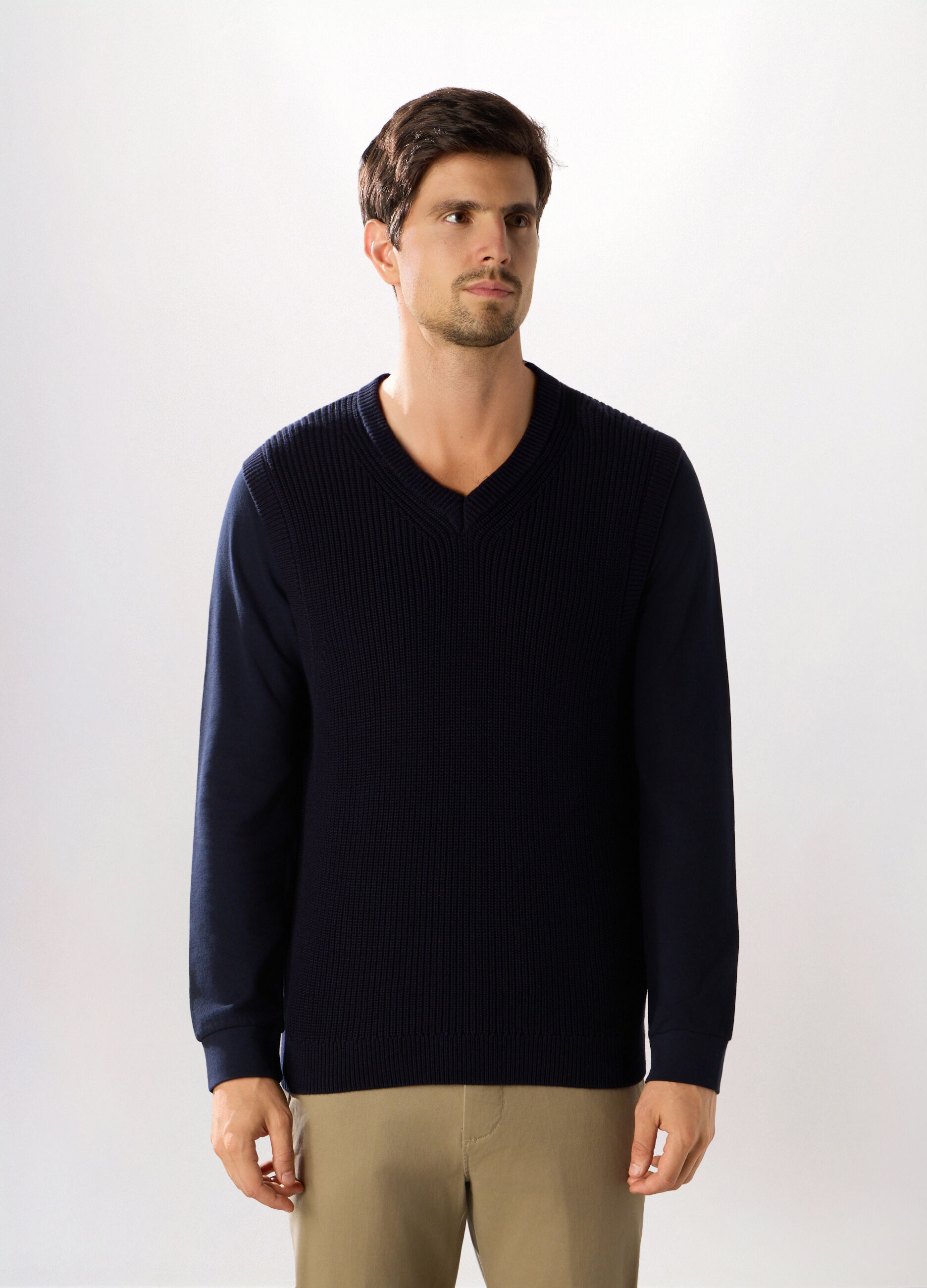 Gilet in cotone a coste inglesi uomo_0