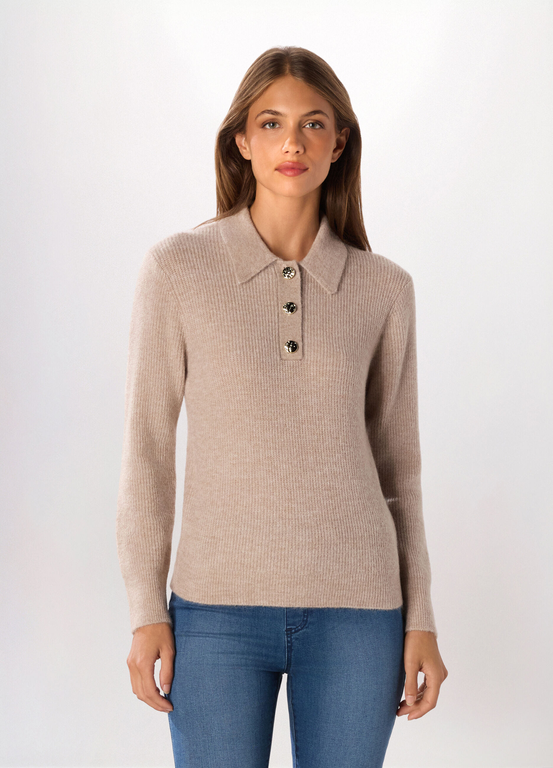 Polo tricot misto lana di alpaca donna_0