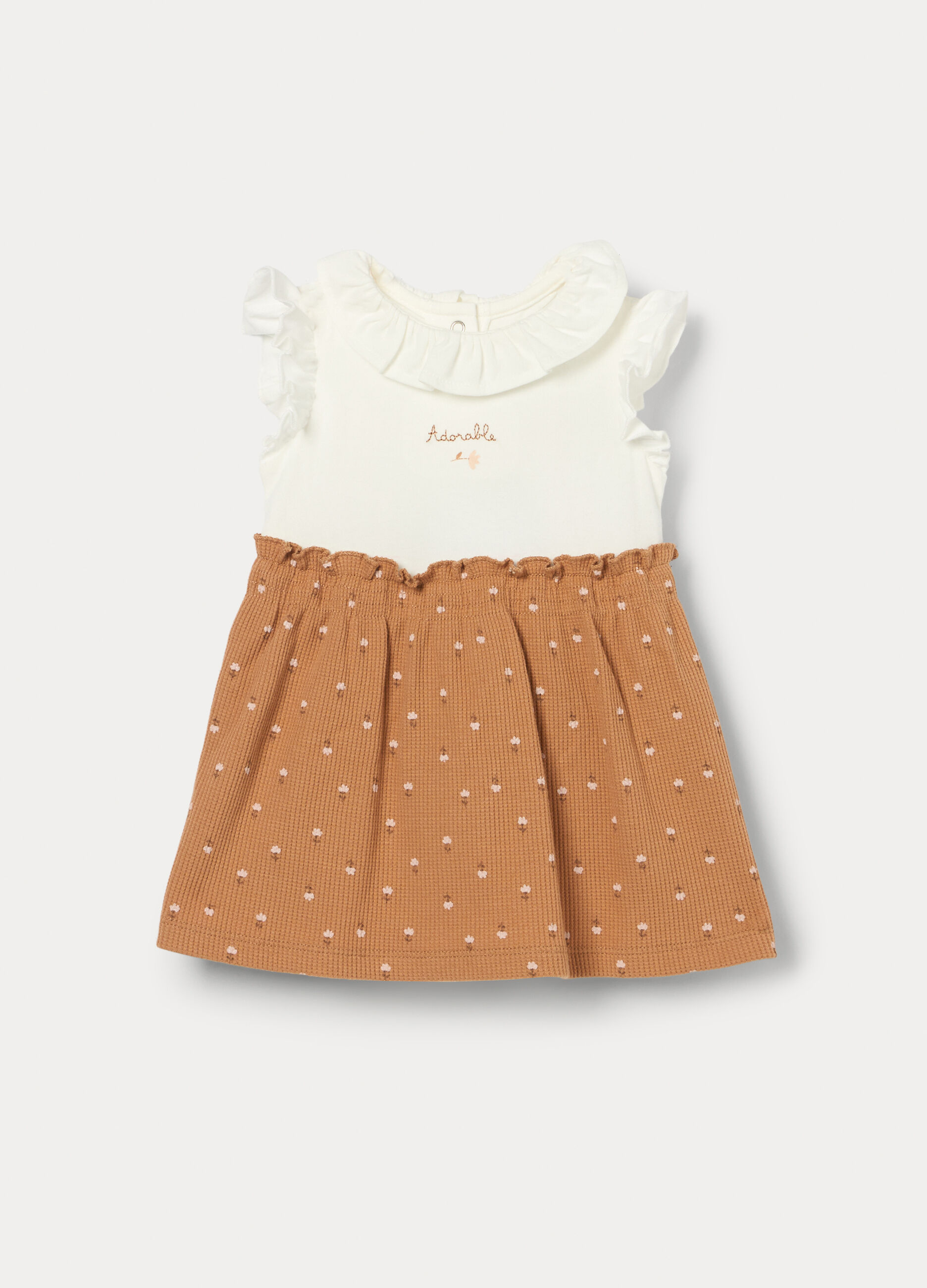 Vestito-body in cotone stretch neonata_0