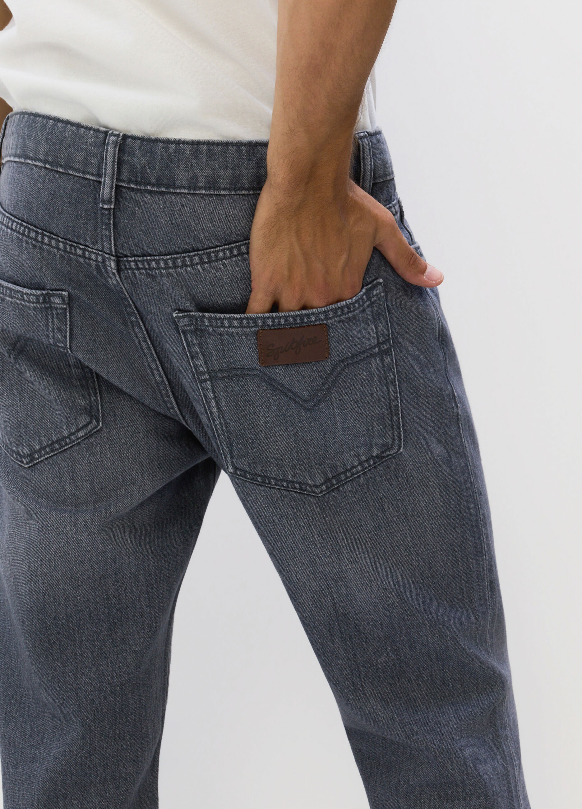 Jeans regular fit in denim di cotone m&eacute;lange uomo_1