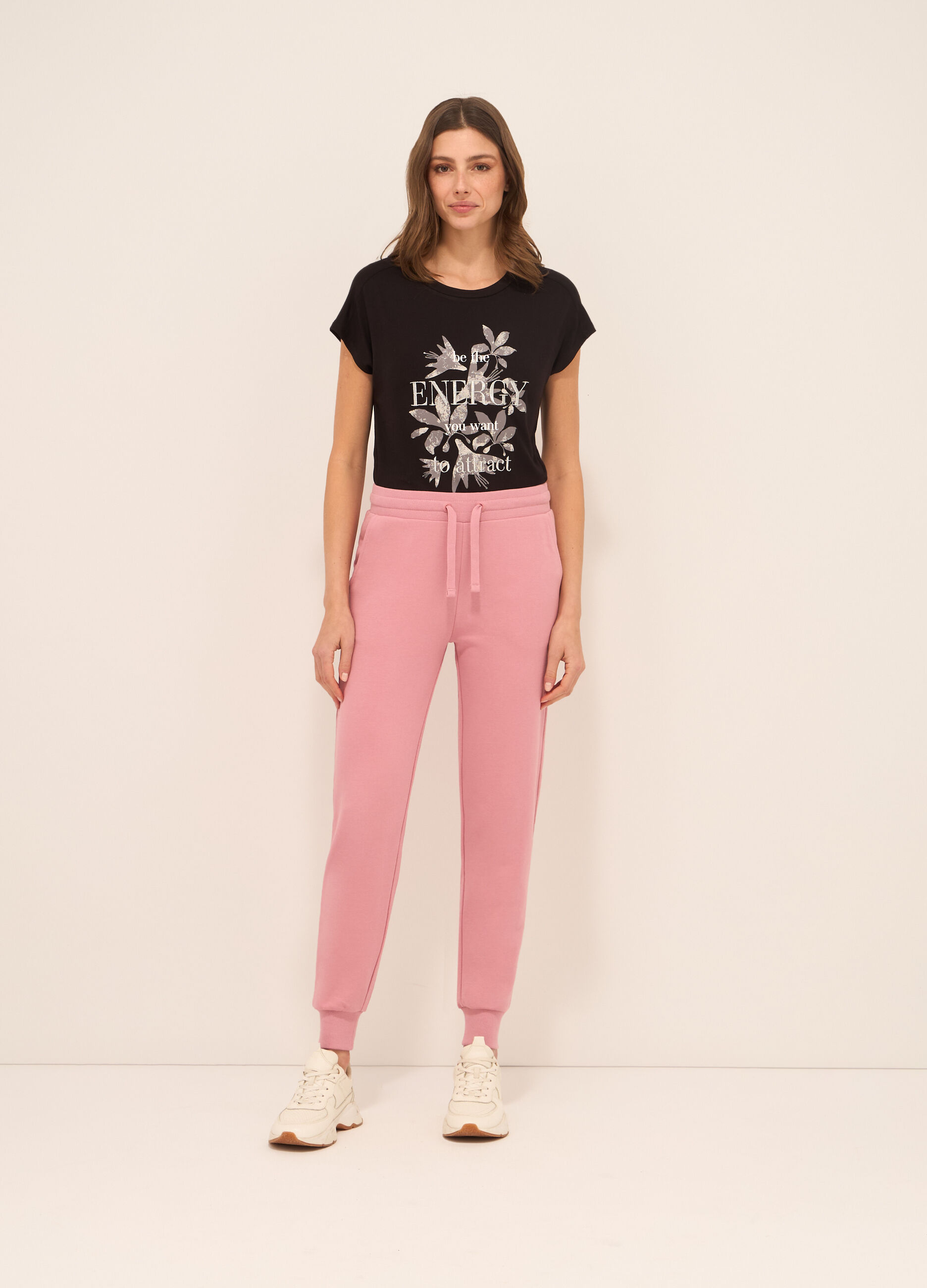 Jogger in french terry di misto cotone donna_0
