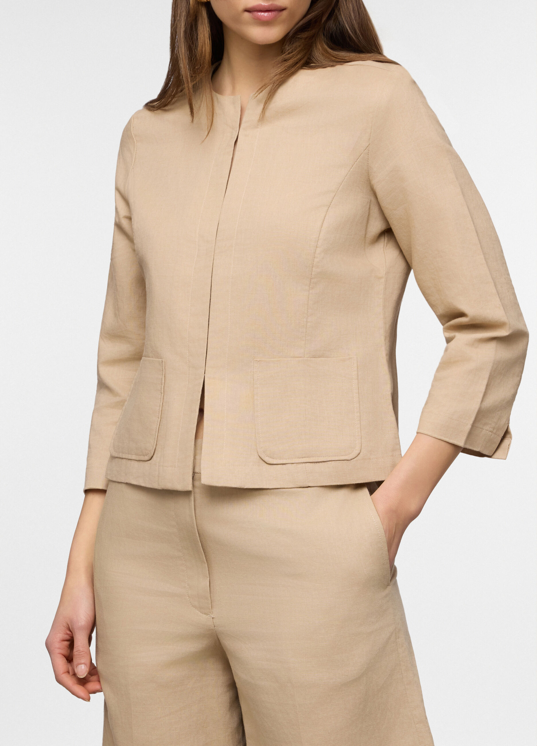 Giacca misto lino donna _2