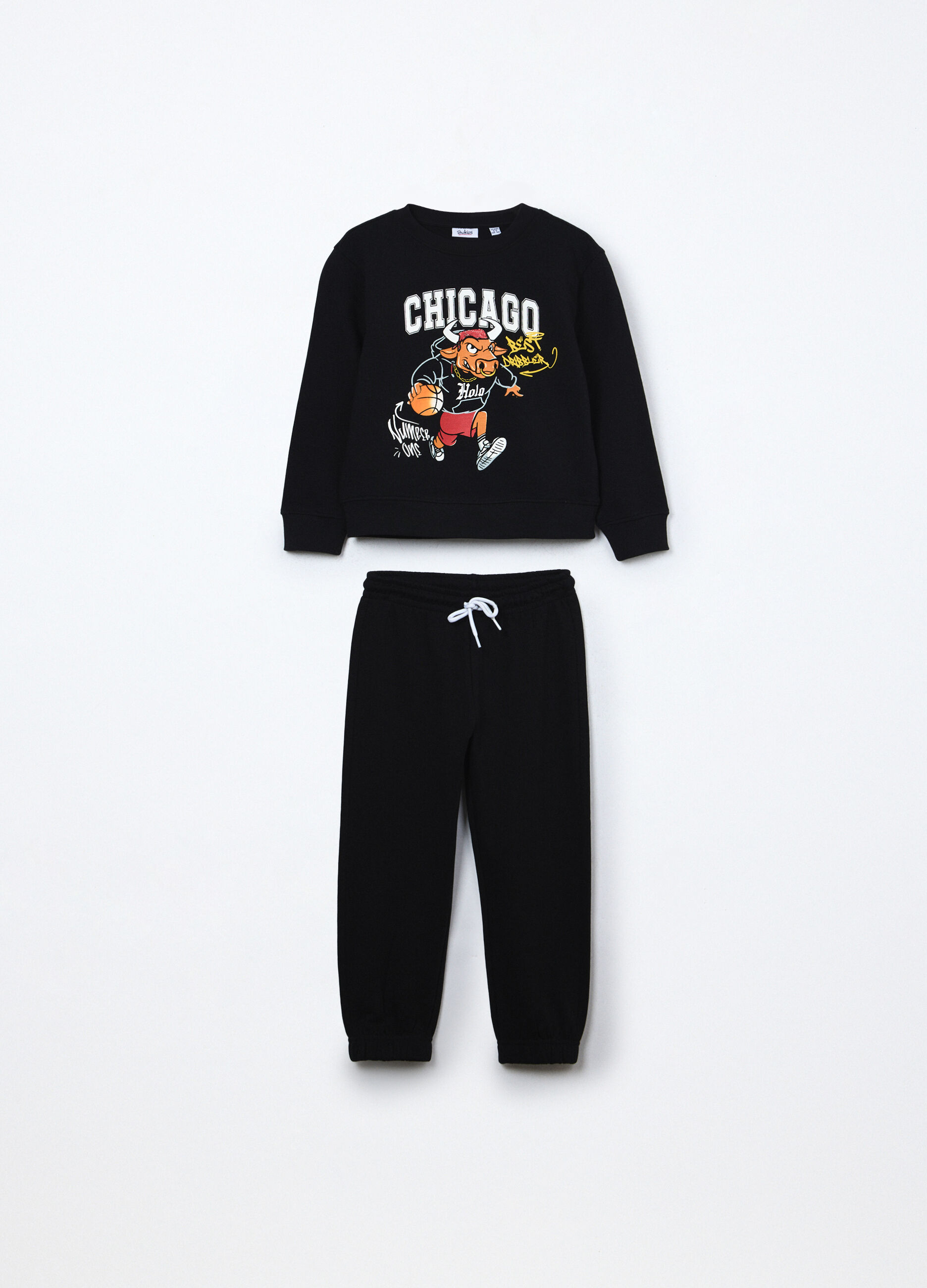 Jogging set in french terry di puro cotone bambino_0