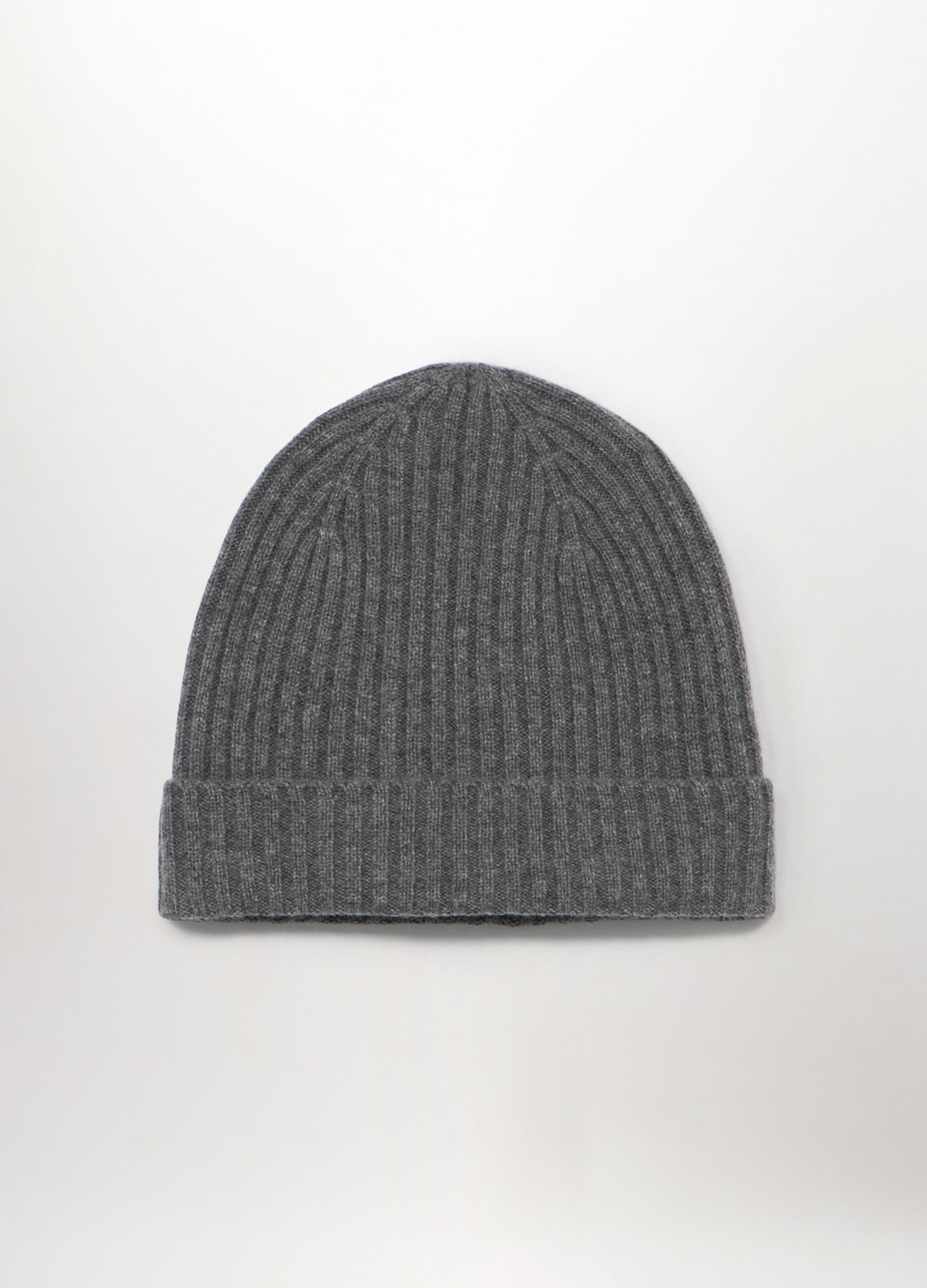 Berretto in cashmere a coste uomo_0