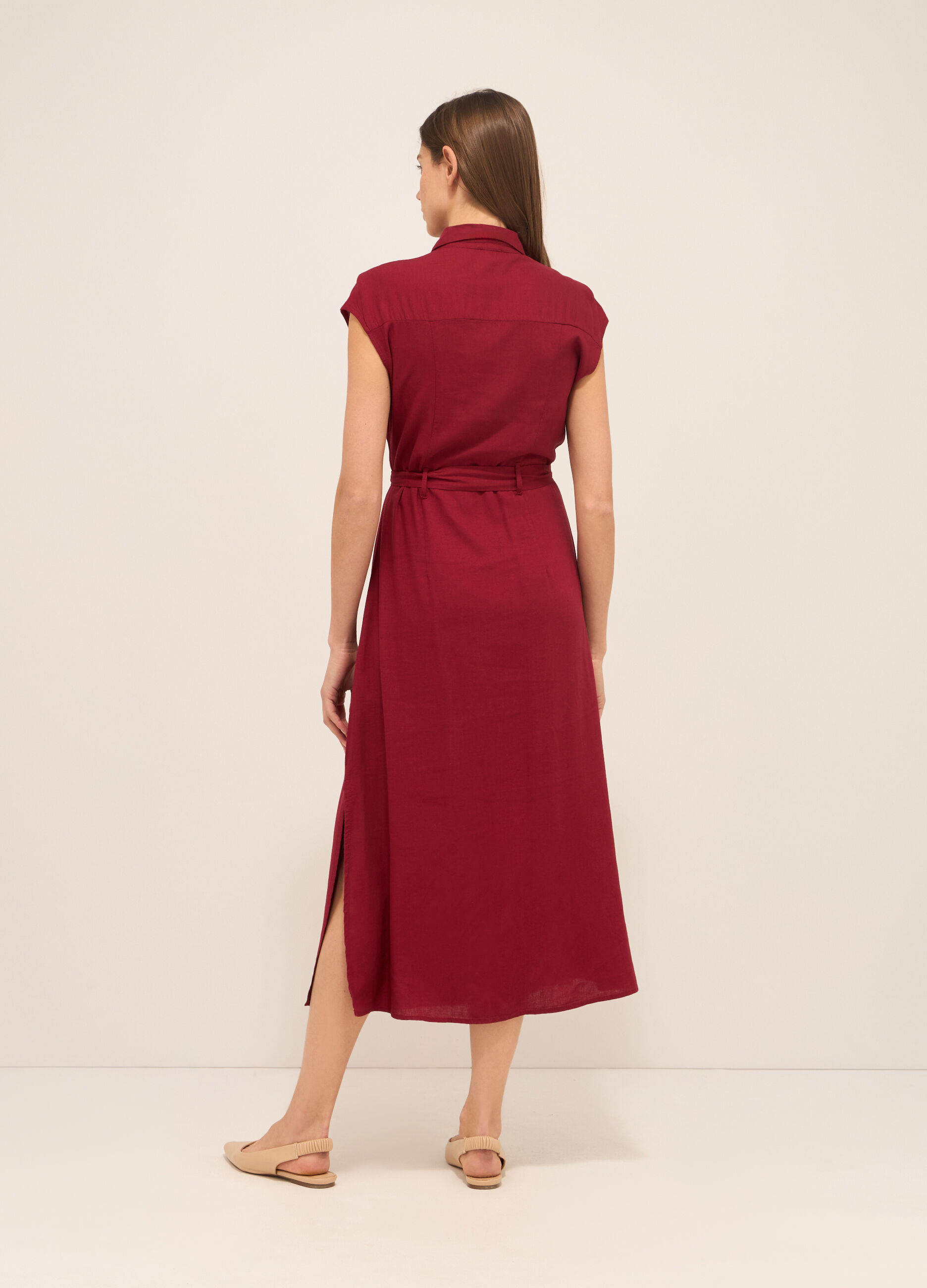 Abito lungo misto lino donna_1