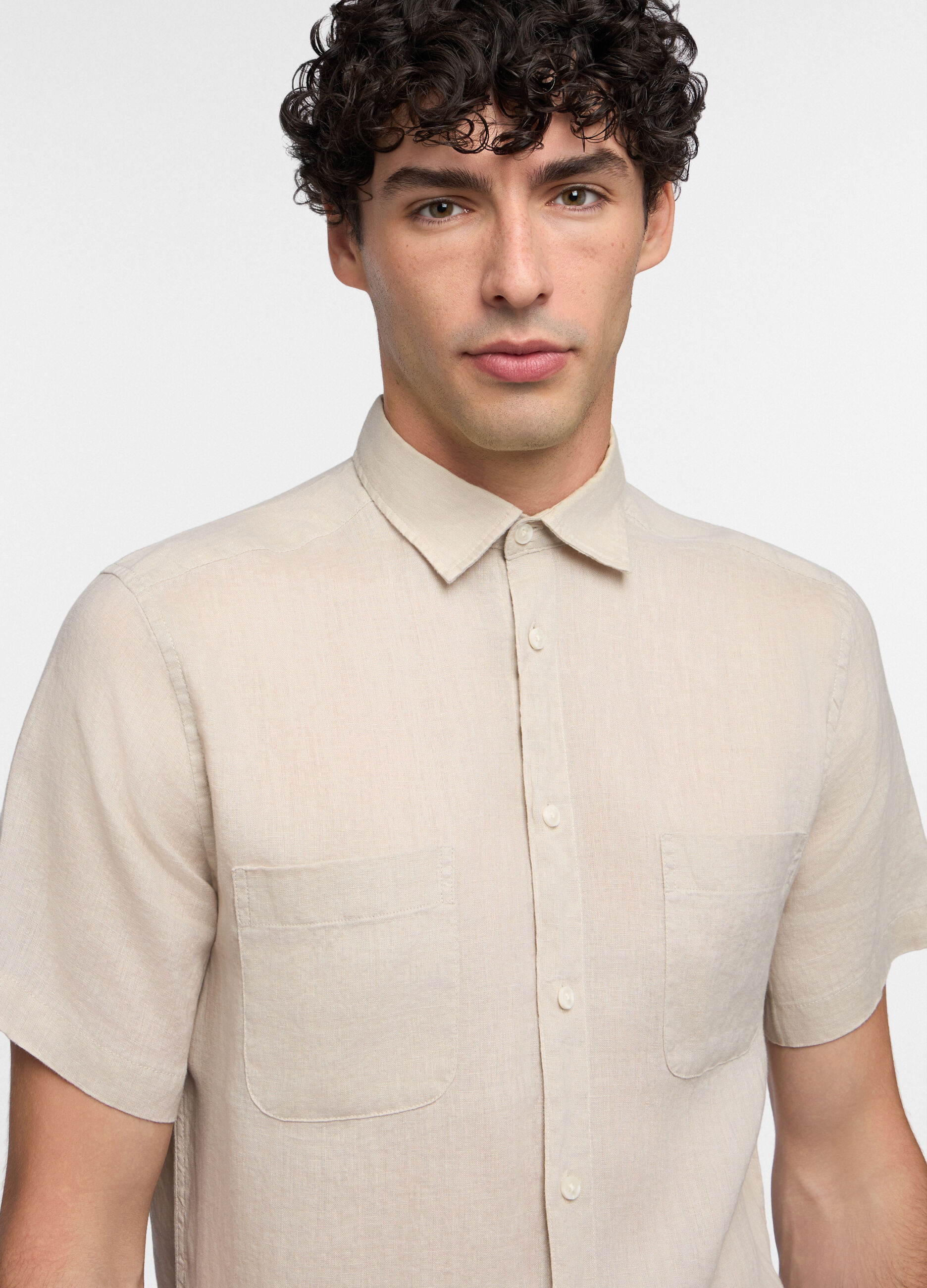 Camicia a maniche corte in lino uomo_2