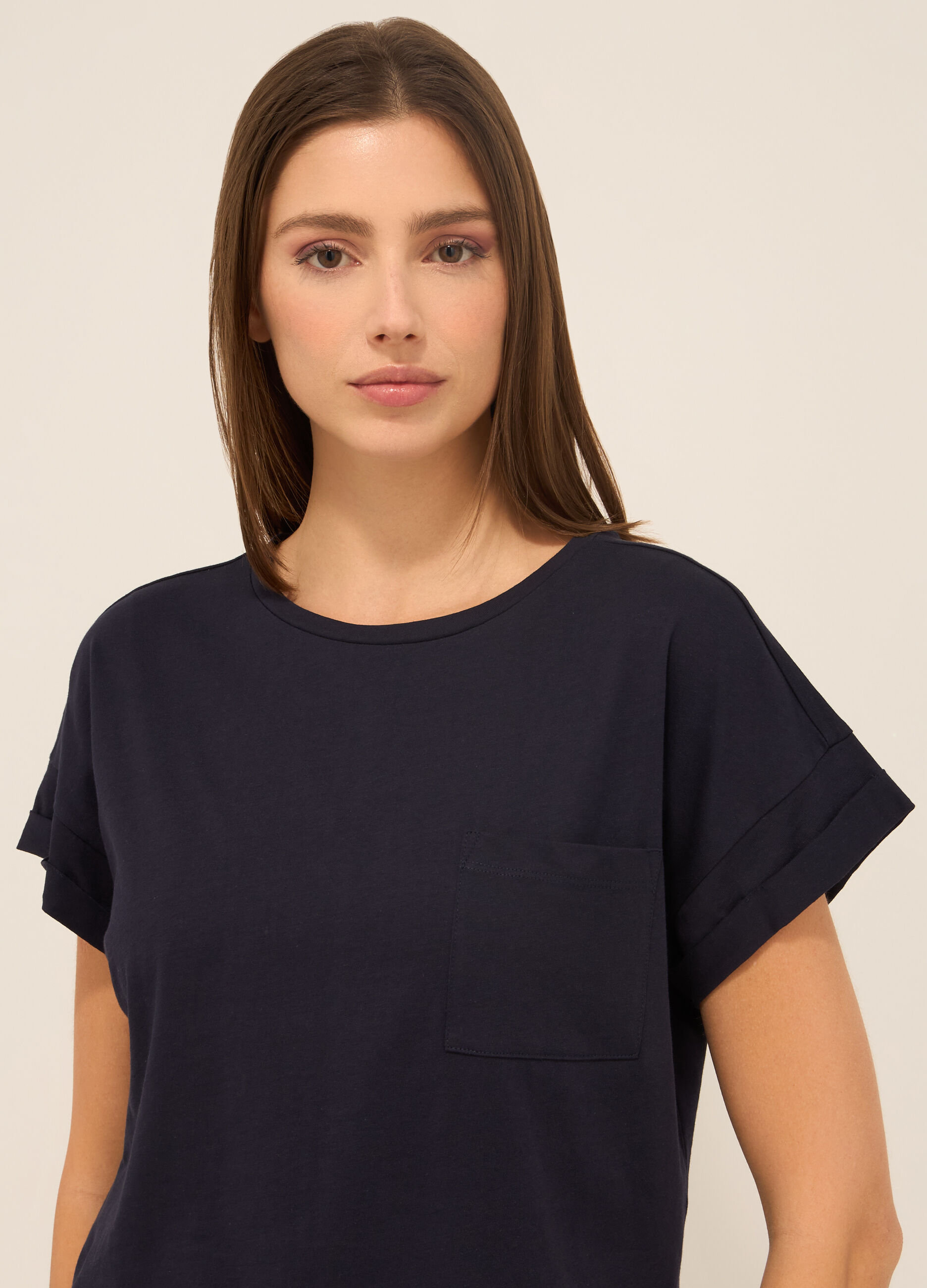 T-shirt in jersey di puro cotone donna