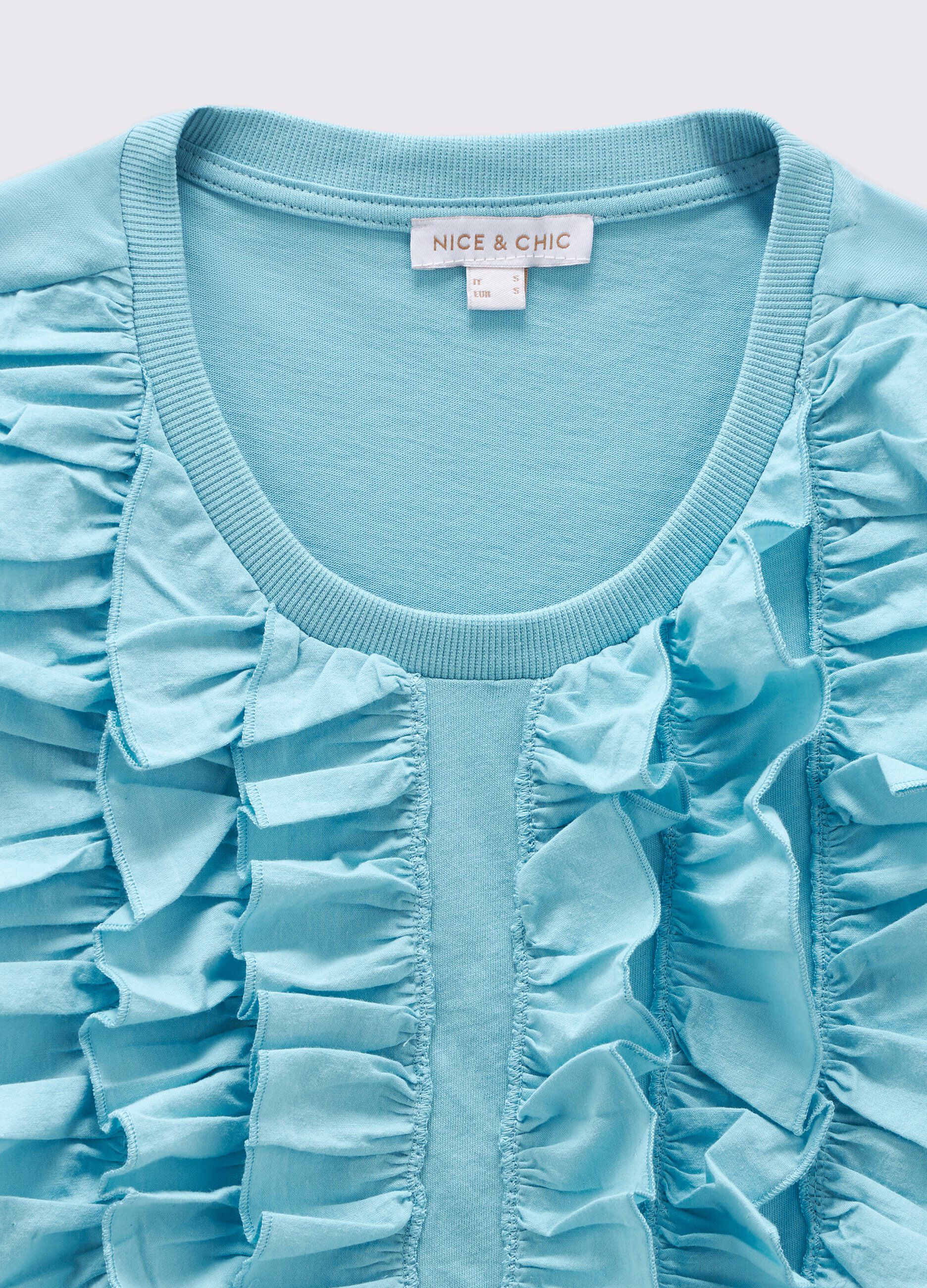 T-shirt in puro cotone con rouches donna_1
