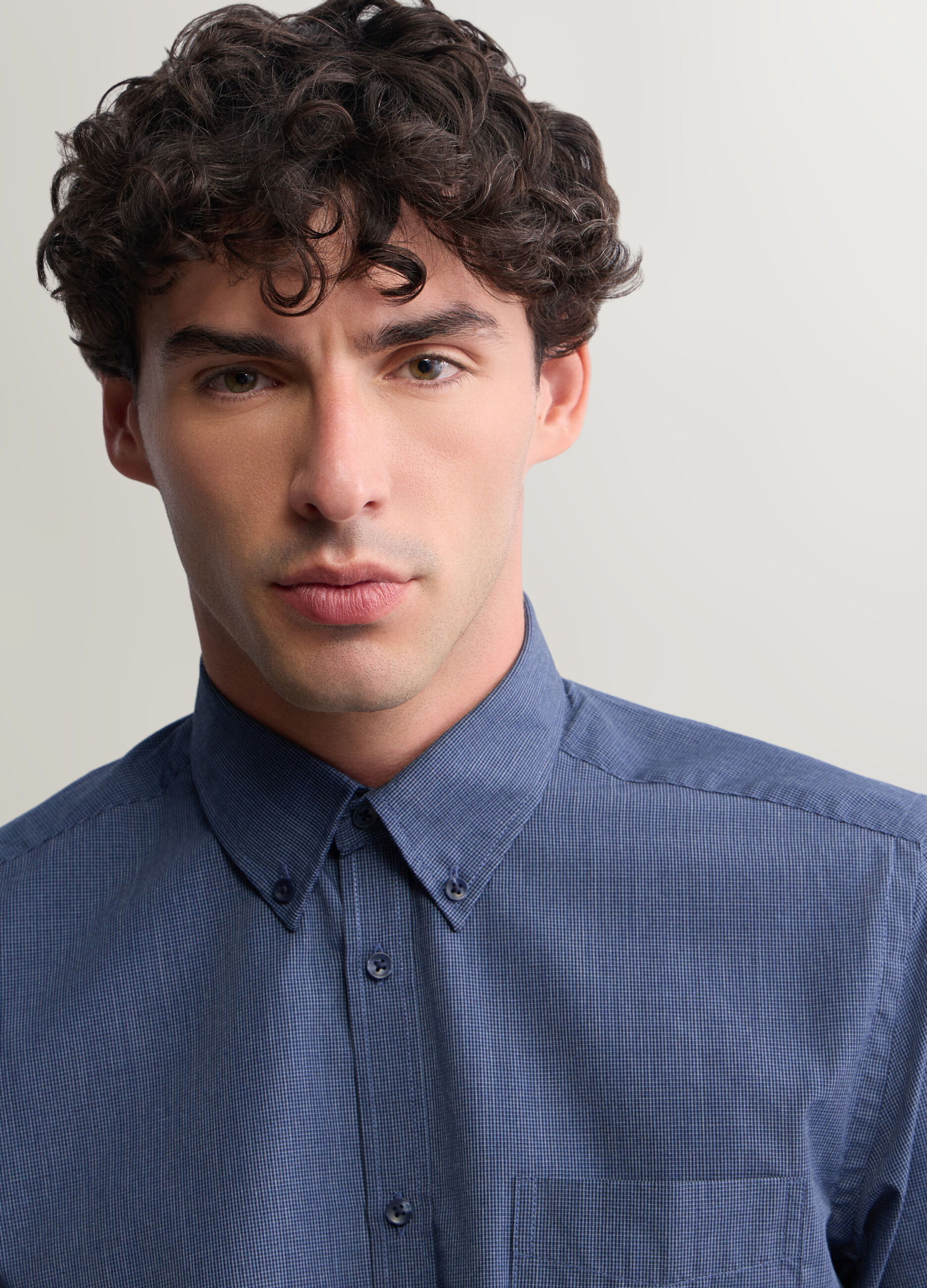 Camicia regular fit in misto cotone uomo_2