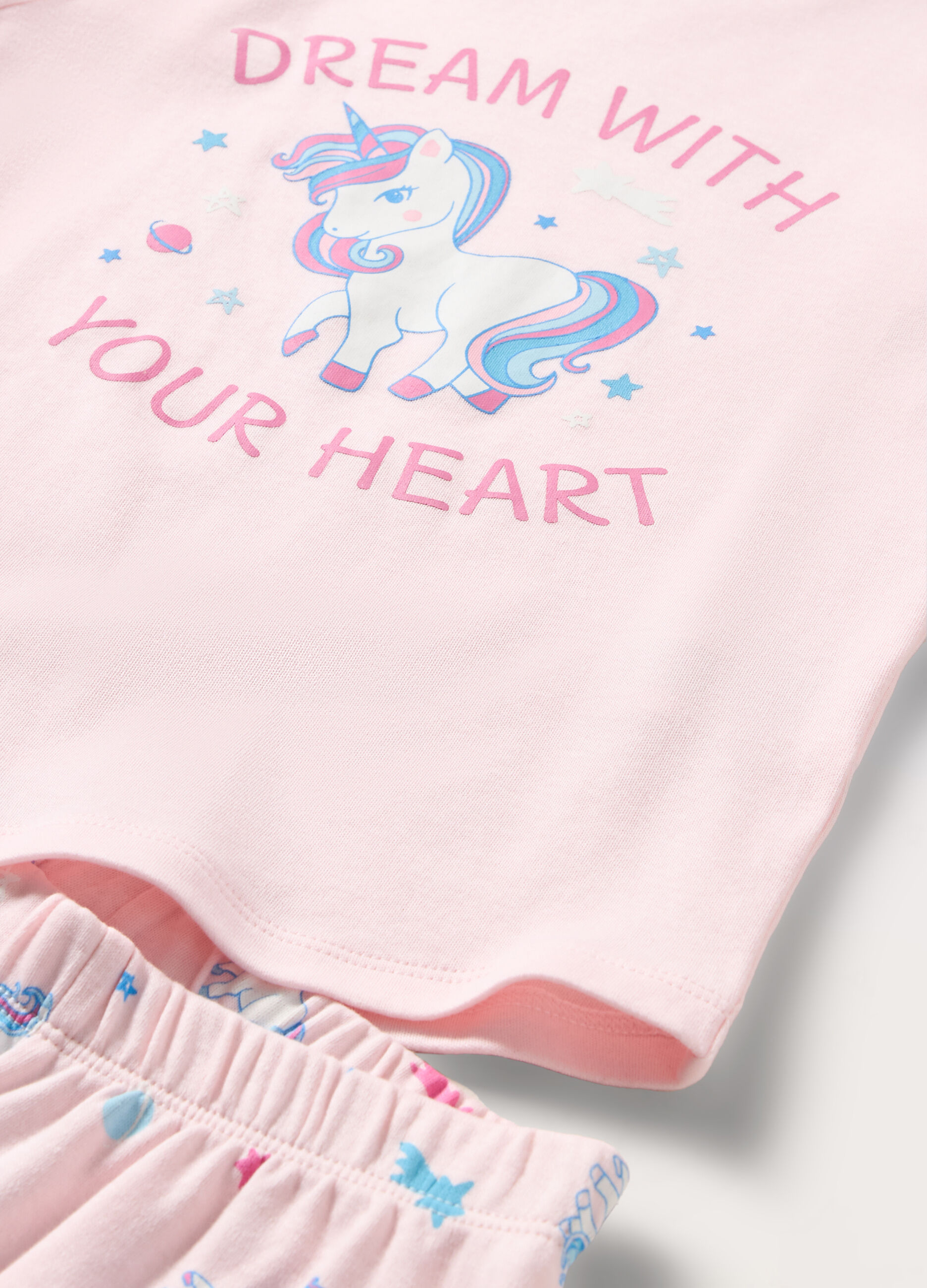 Set pigiama lungo in puro cotone bambina_0