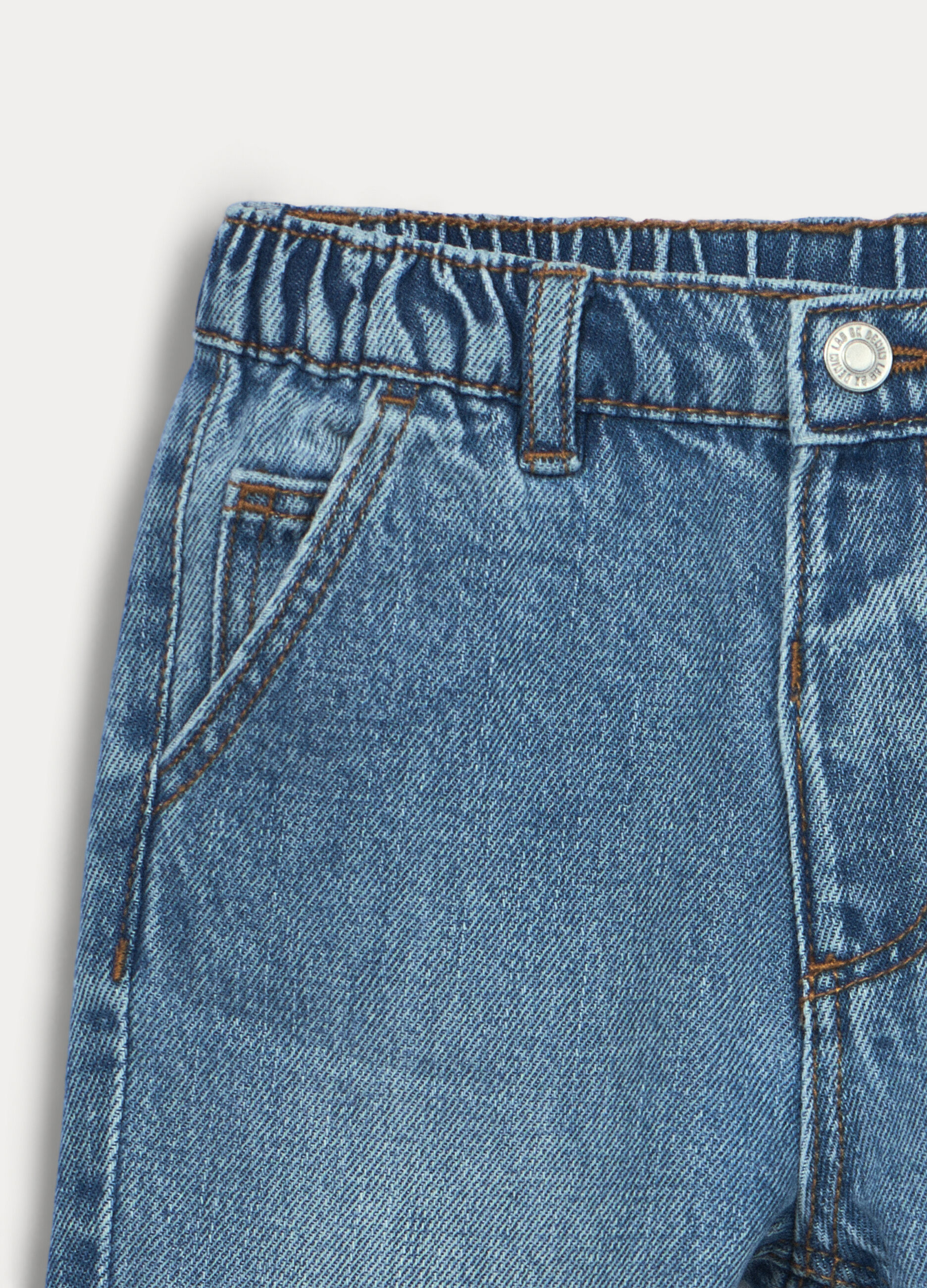 Pantaloni in denim misto cotone bimbo_2