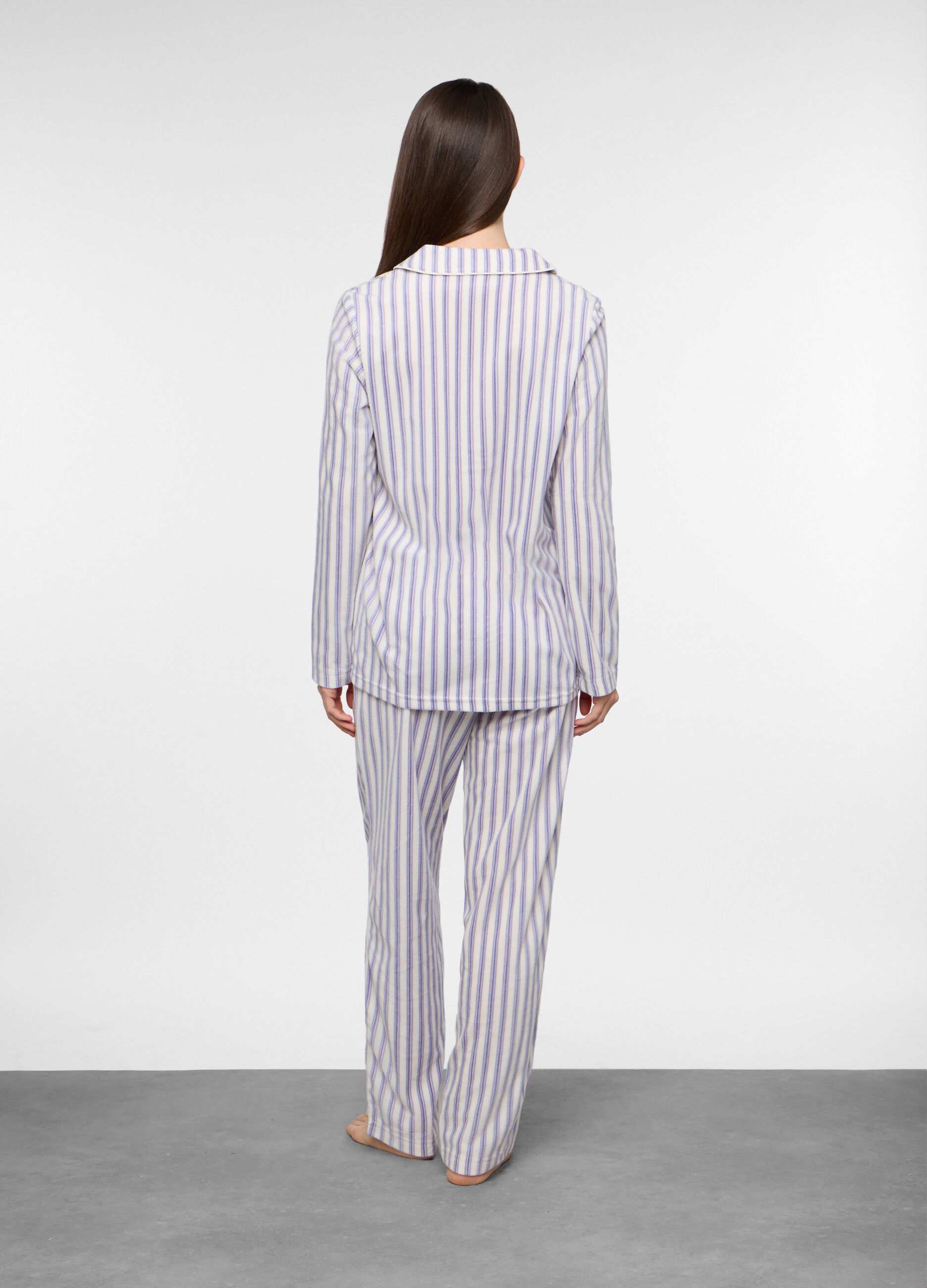 Set pigiama lungo in pile donna_1