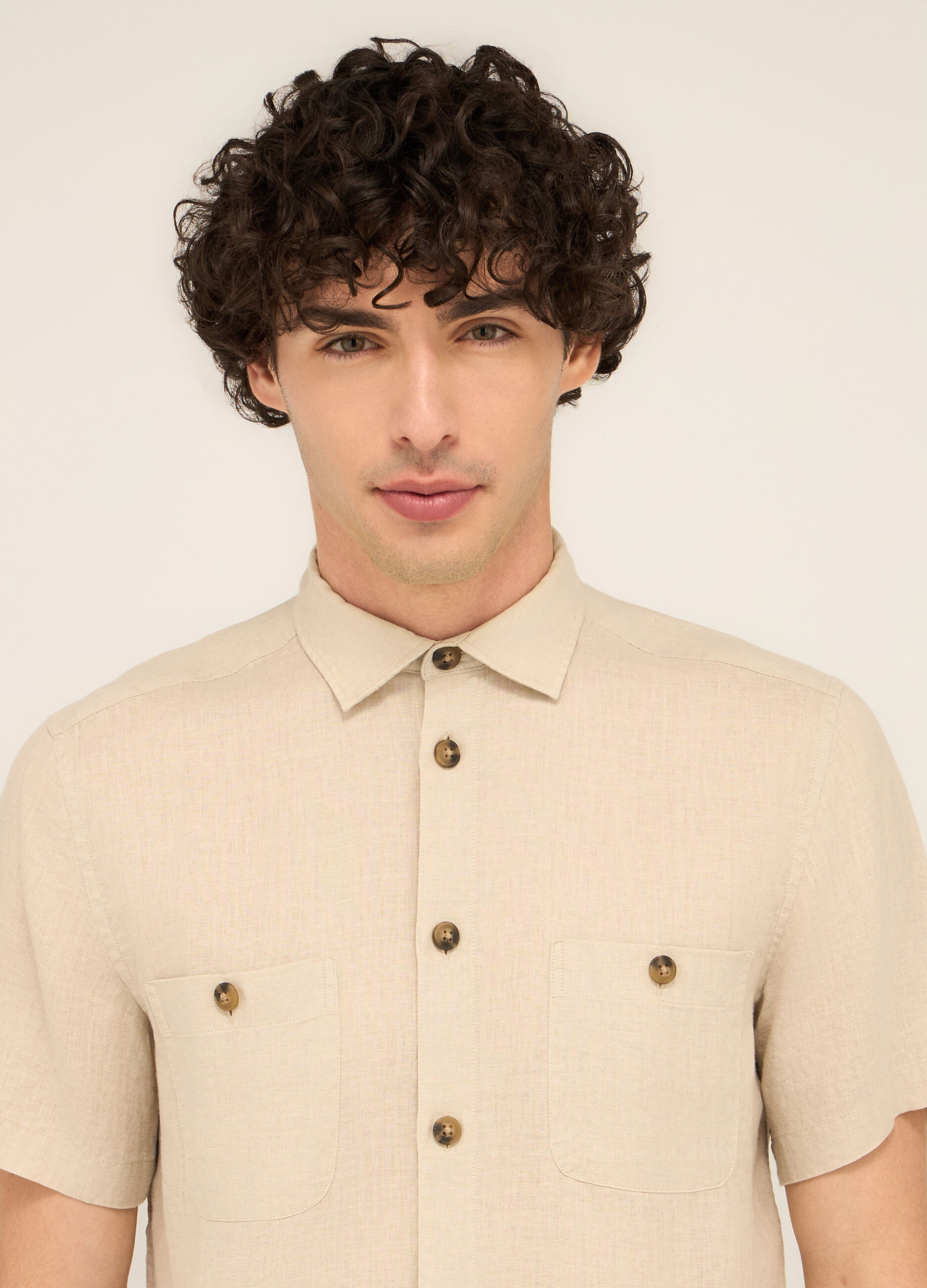 Camicia bowling in puro lino uomo_2