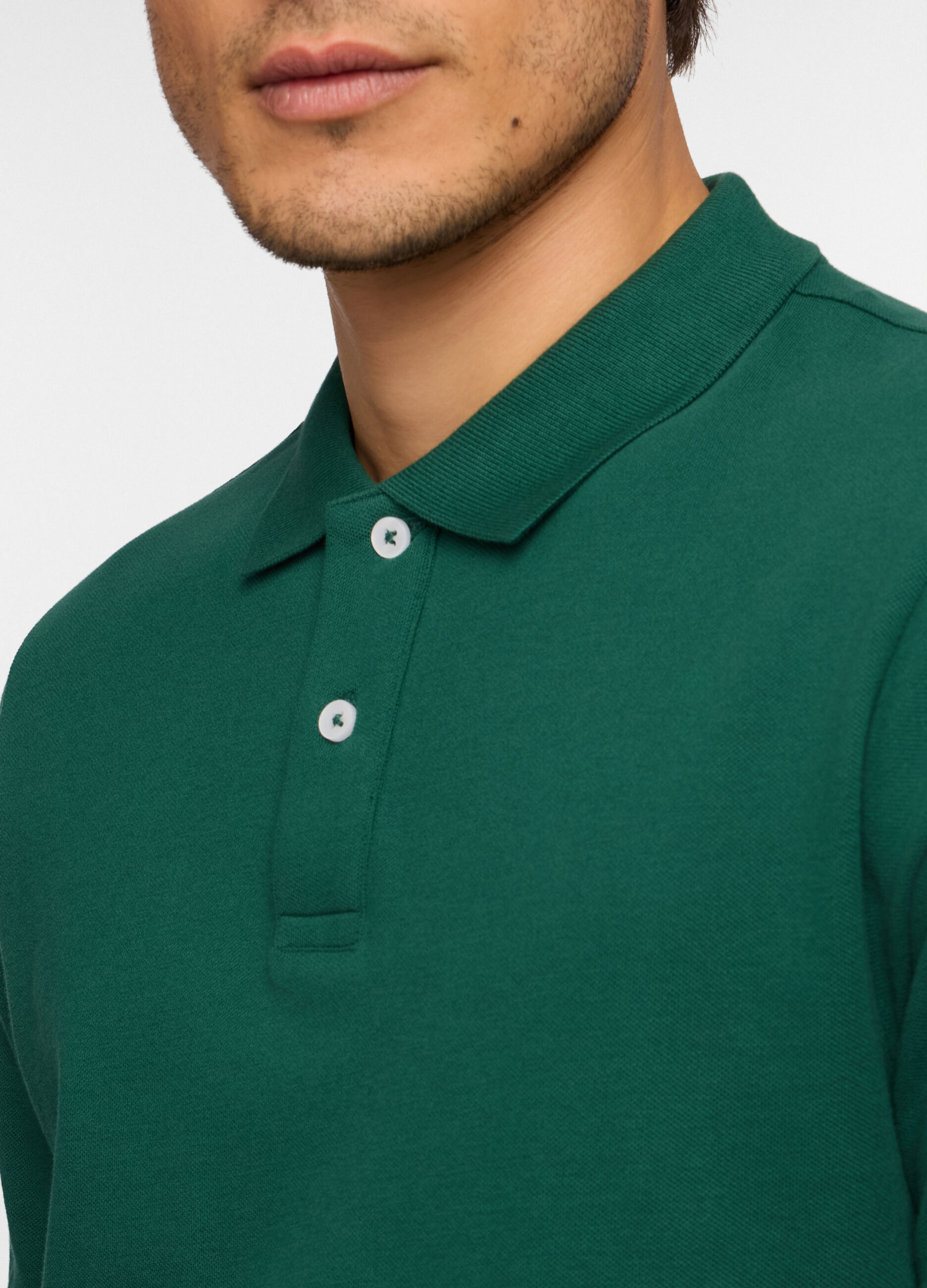 Polo a maniche corte in piquet di cotone uomo_2