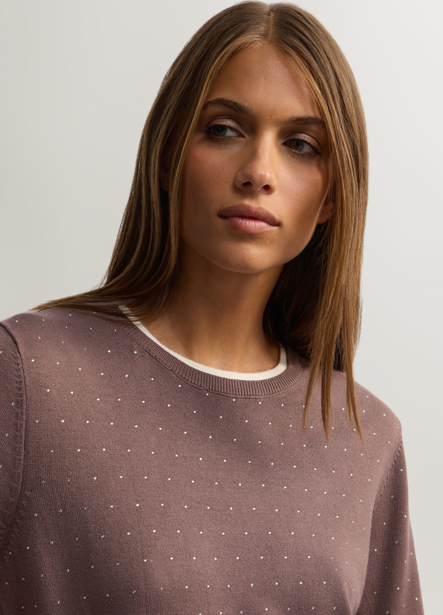 Maglia girocollo rasata donna_2