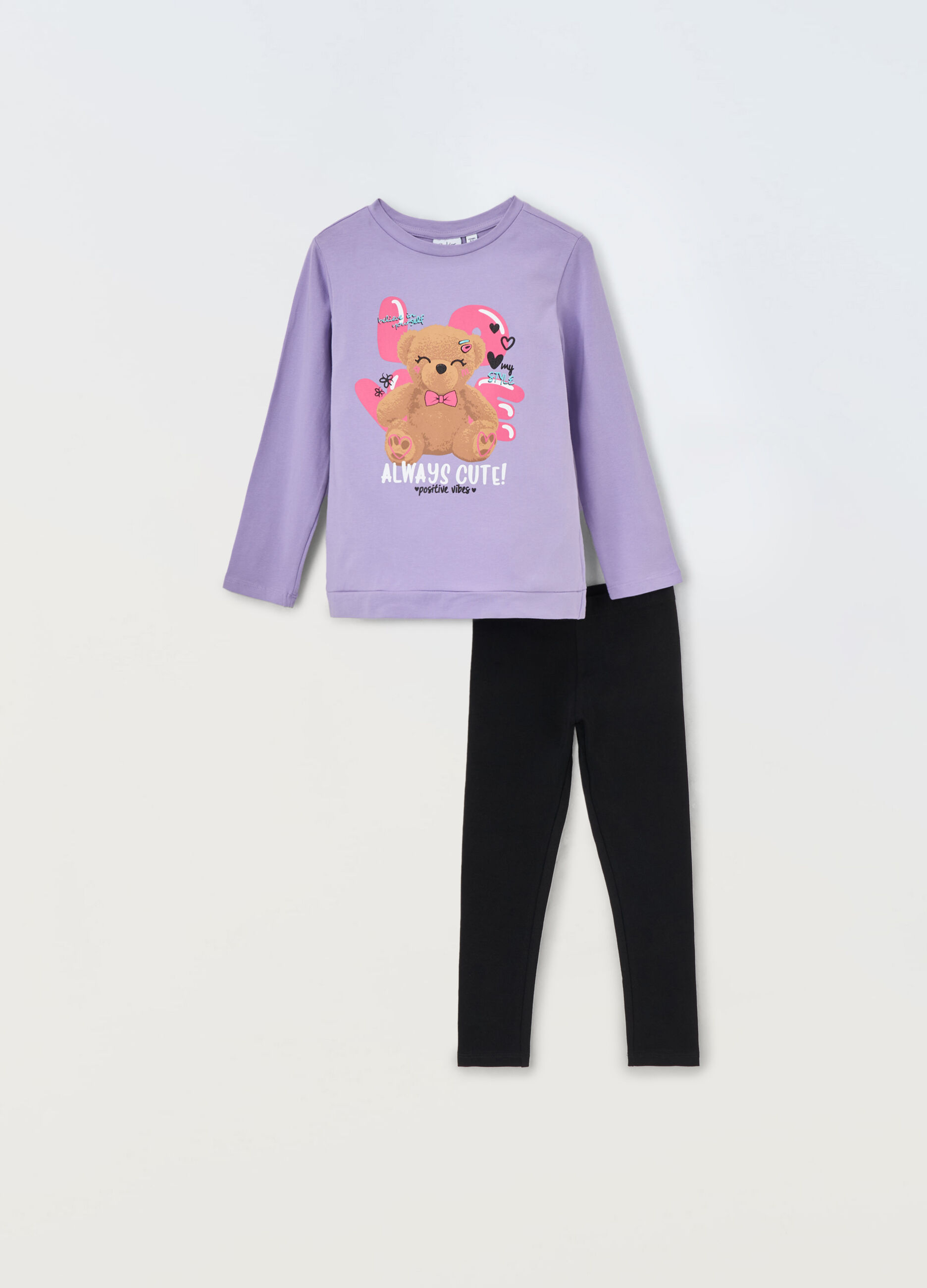 Jogging set in cotone stretch bambina_0